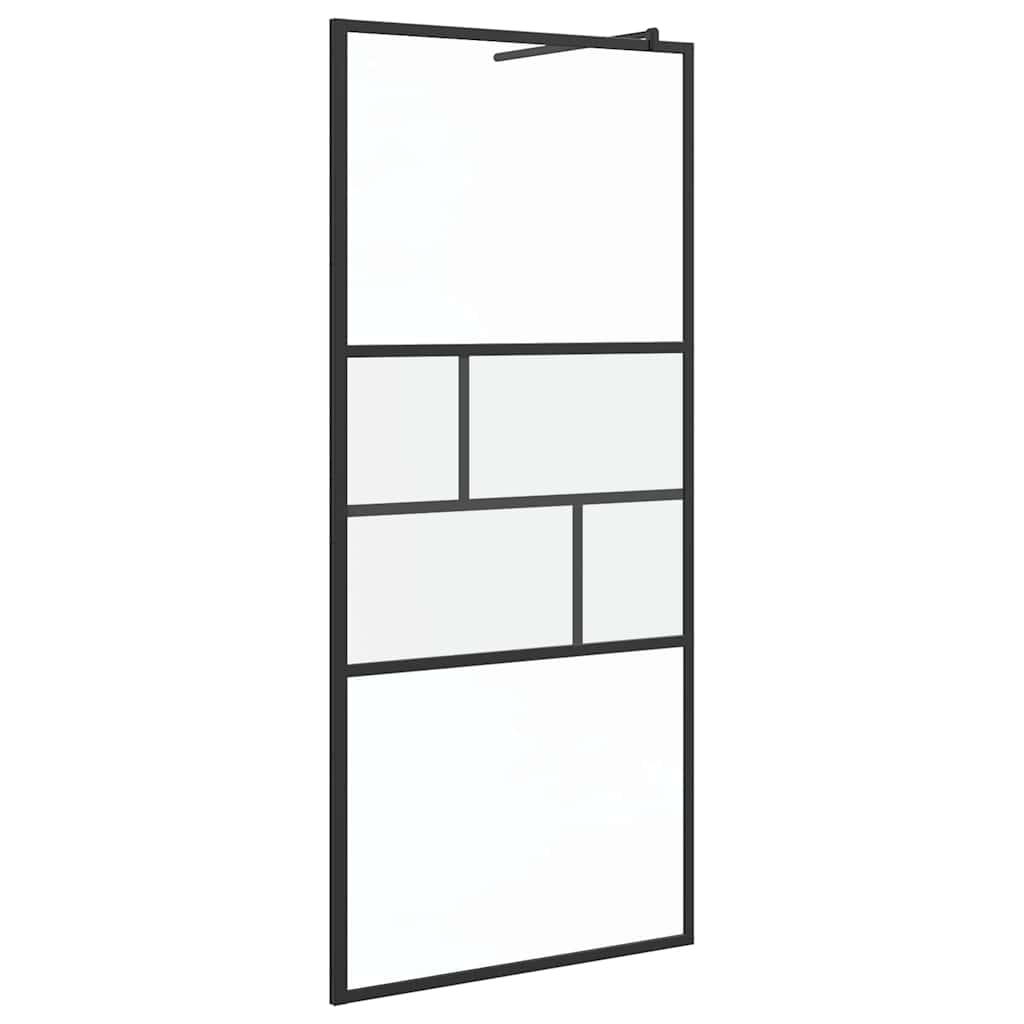 Kävelykylpyhuoneen Seinä Musta 90 X 195 X 0,5 Cm