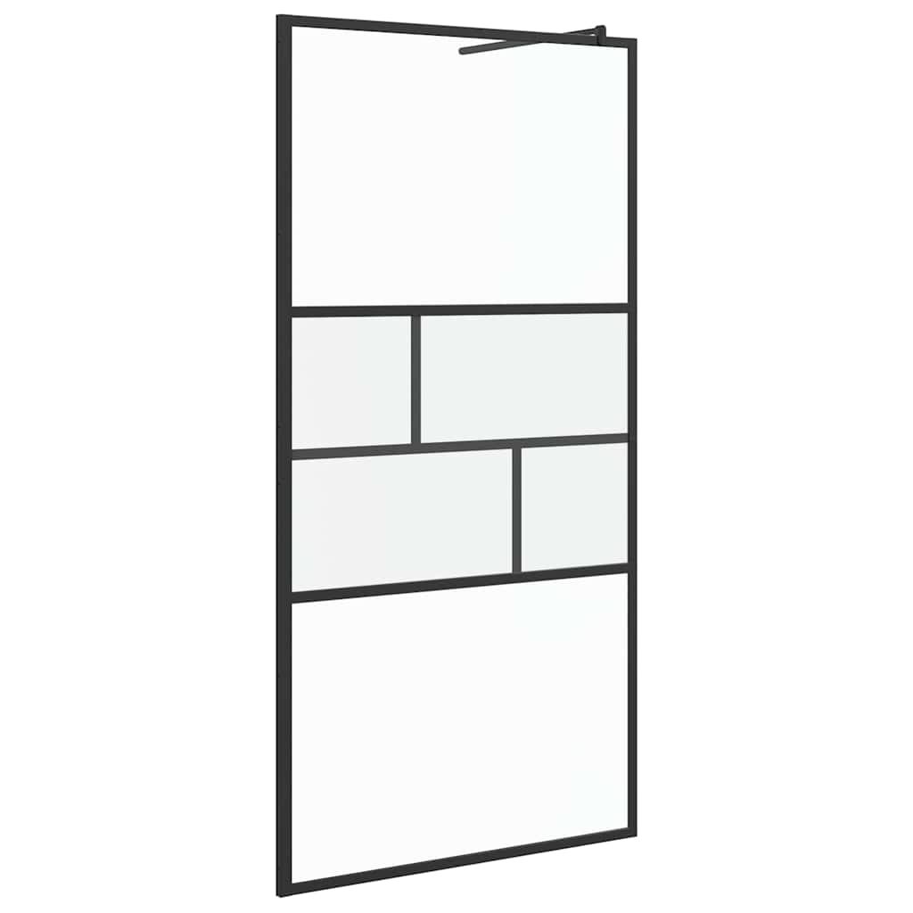 Kävelykylpyhuoneen Seinä Musta 100 X 195 X 0,5 Cm