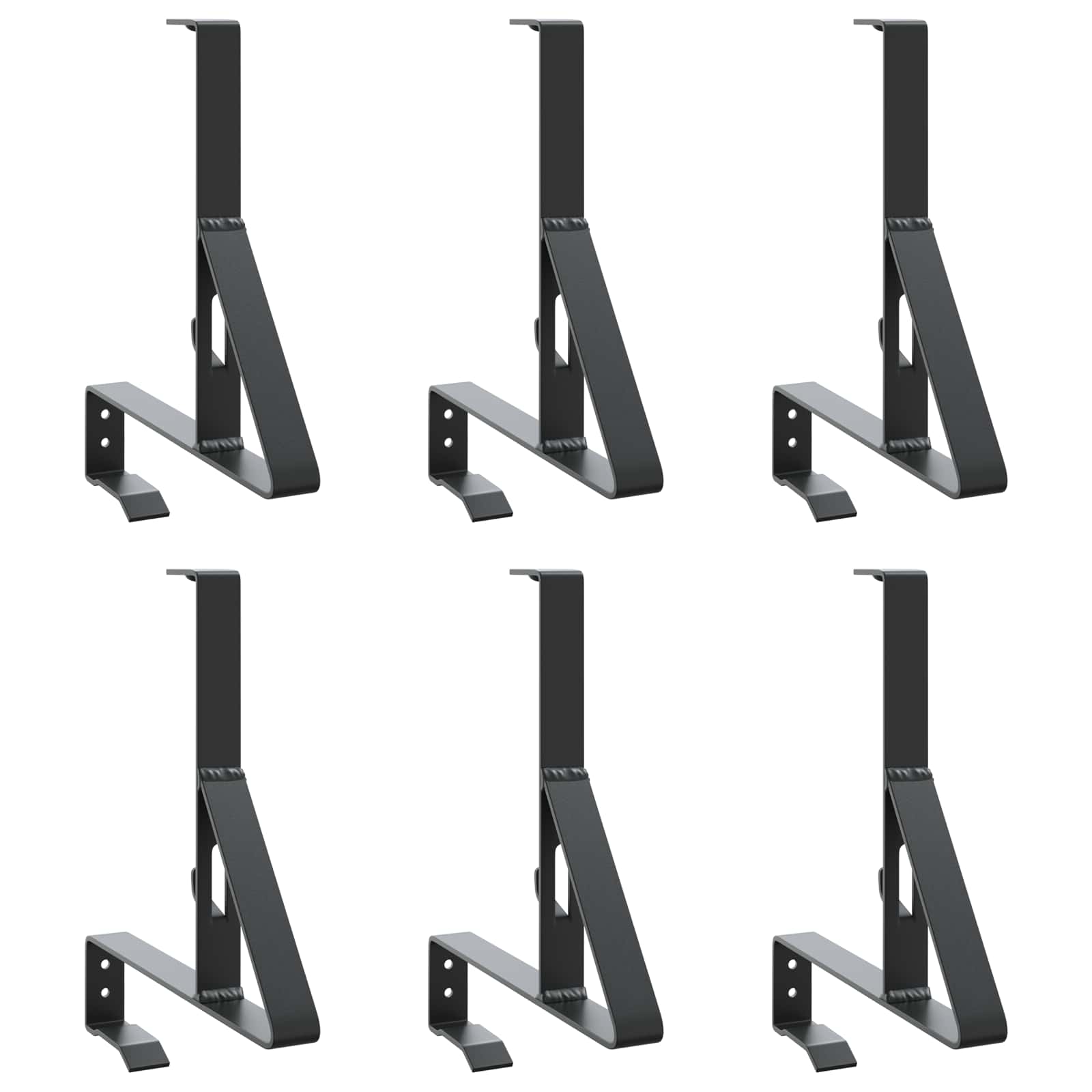 Lumilukon Tuki 6 Pcs Musta 29,5 X 3 X 34,5 Cm Teräs