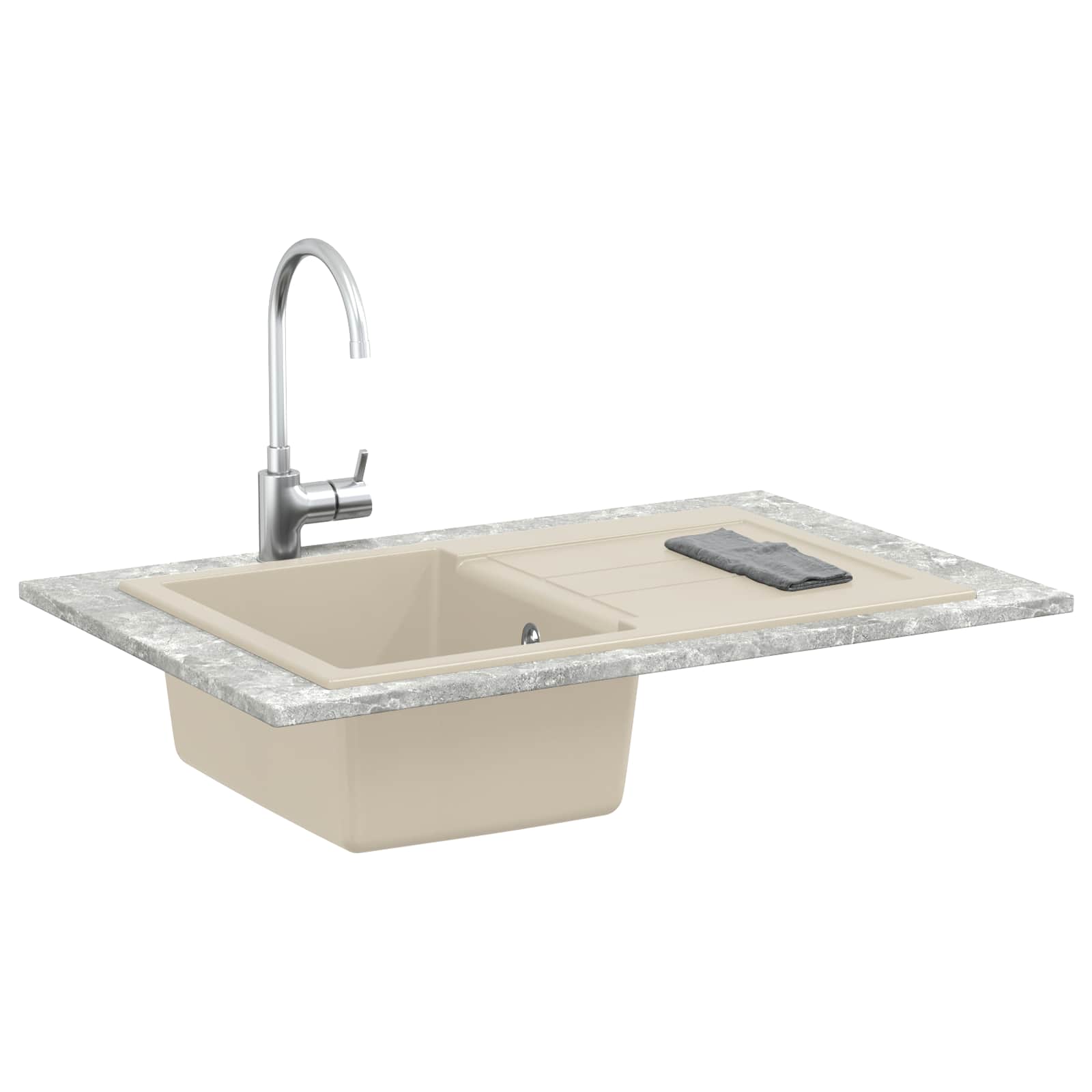 Allas Beige 780 X 500 Mm 80% Kvartsia Ja 20% Hartsia