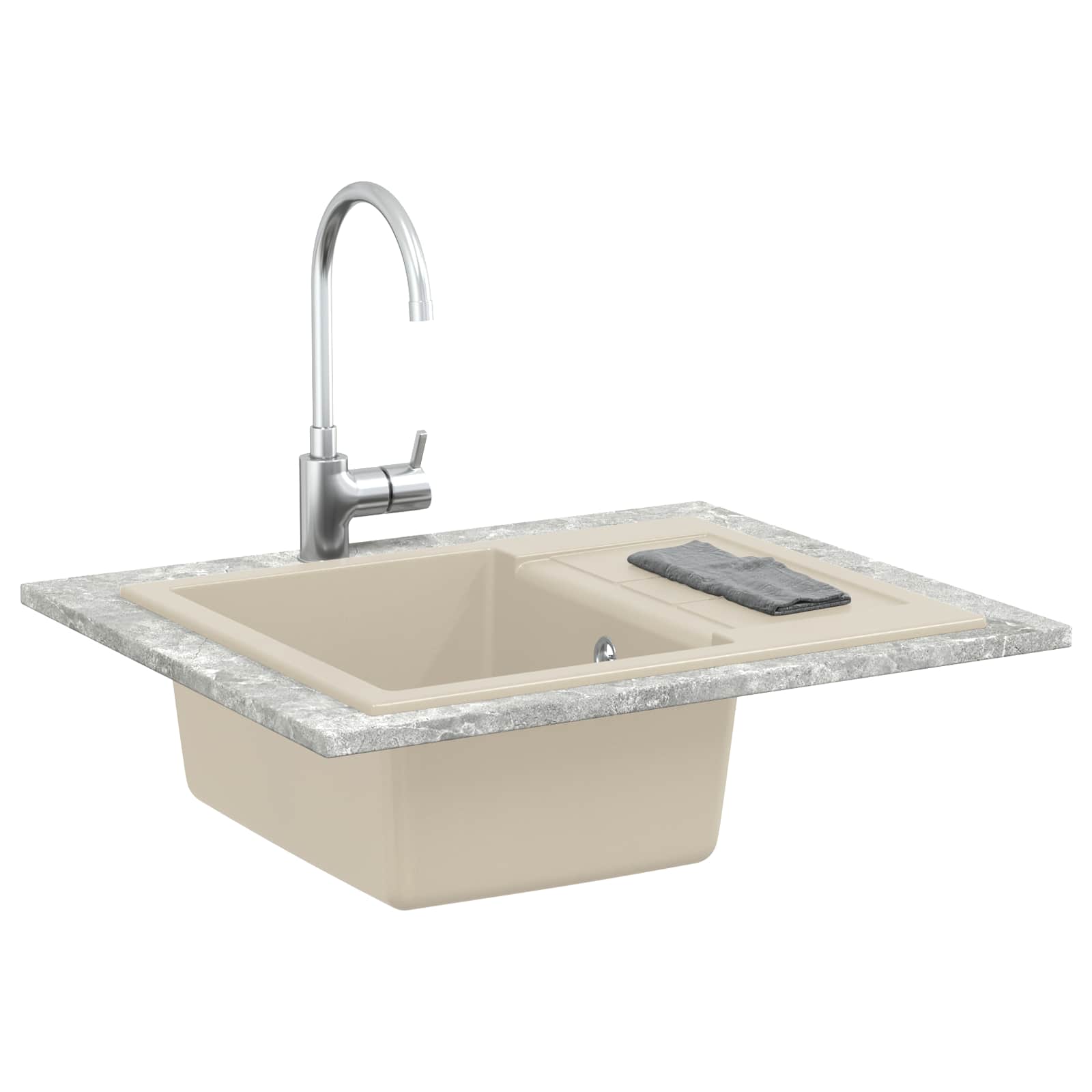 Allas Beige 620 X 500 Mm 80% Kvartsia Ja 20% Hartsia