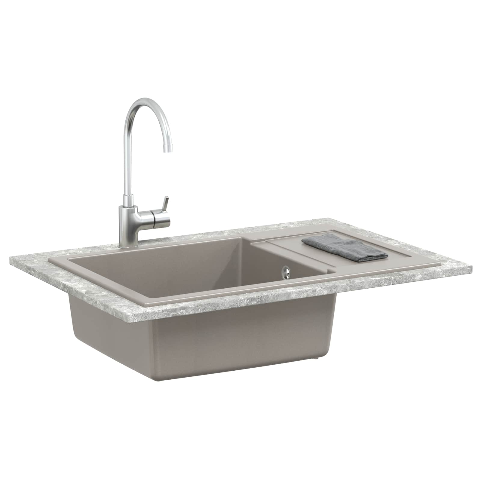 Allas Harmaa 780 X 500 Mm 80% Kvartsia Ja 20% Hartsia