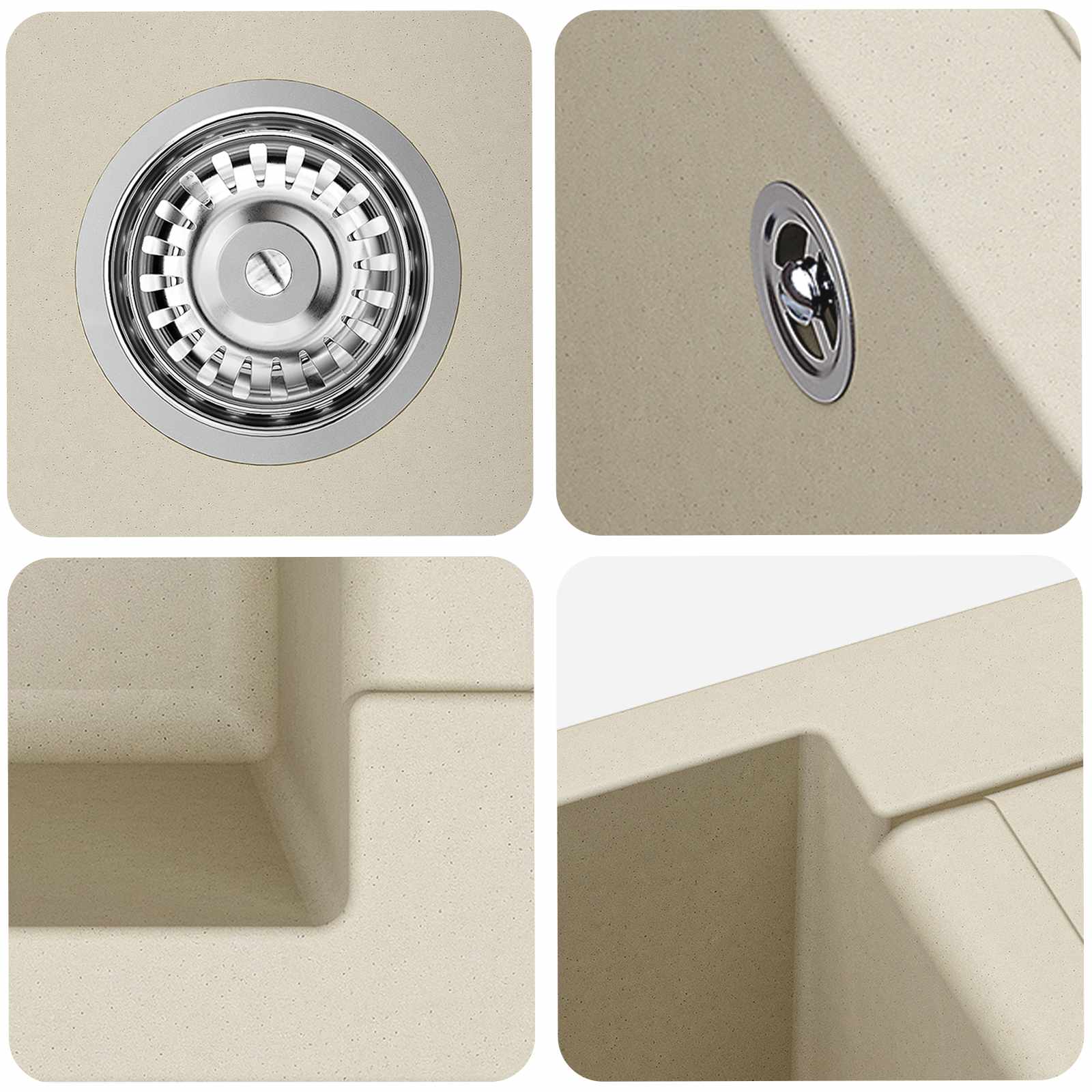 Allas Beige 780 X 500 Mm 80% Kvartsia Ja 20% Hartsia