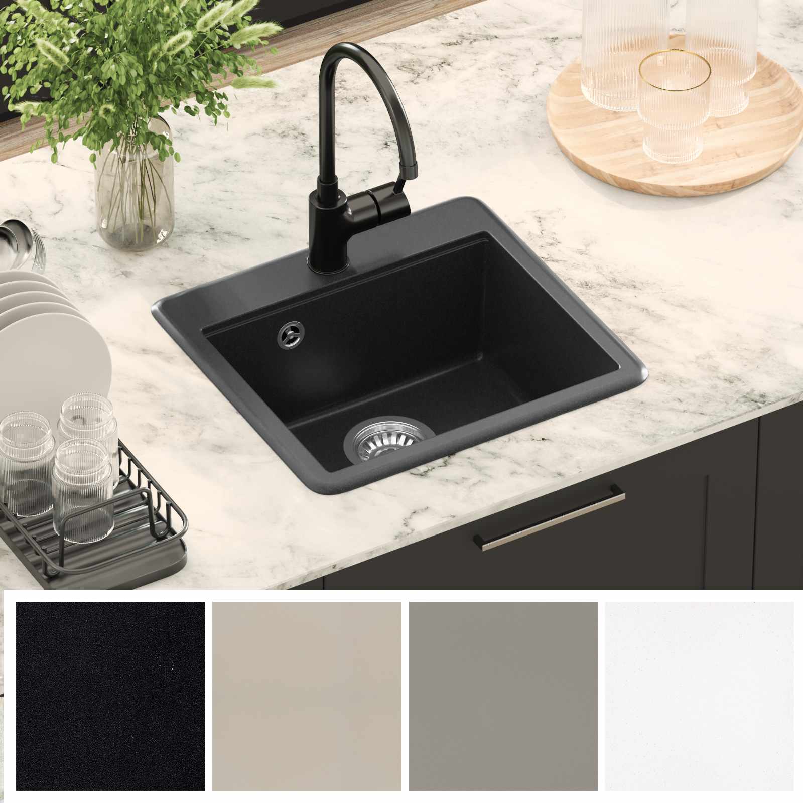 Allas Musta 470 X 440 Mm Graniitti