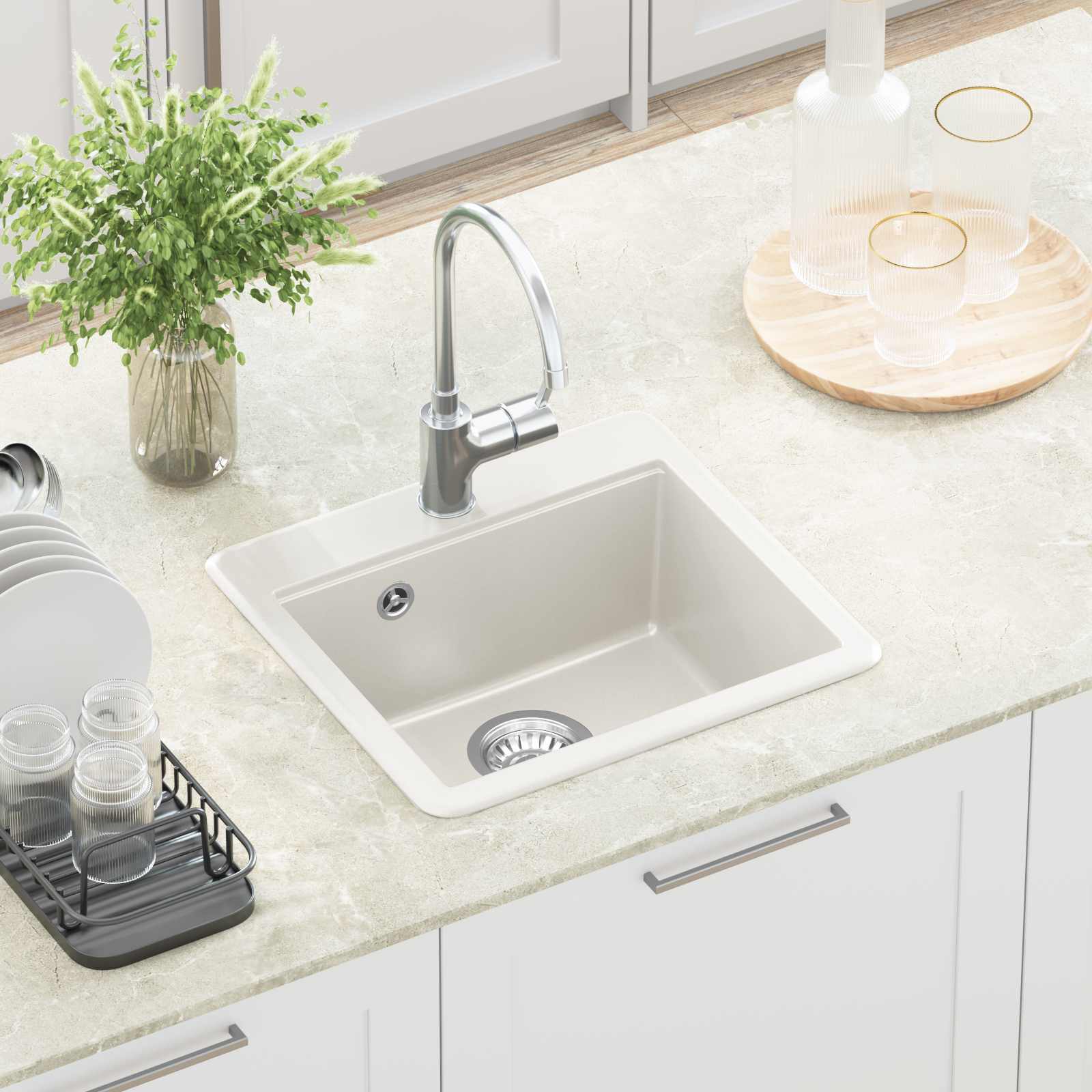 Allas Valkoinen 470 X 440 Mm Graniitti