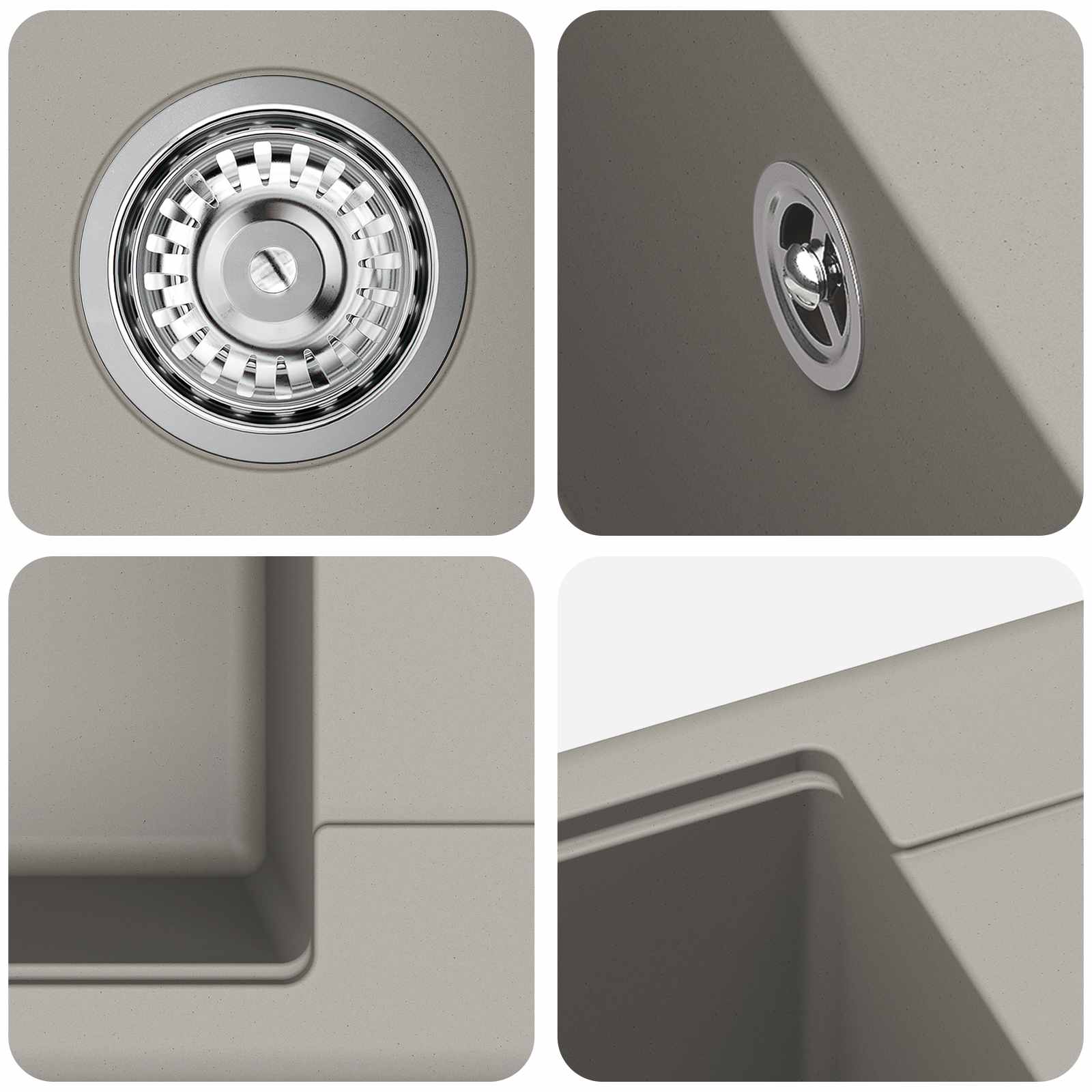 Allas Harmaa 670 X 460 Mm 80% Kvartsia Ja 20% Hartsia