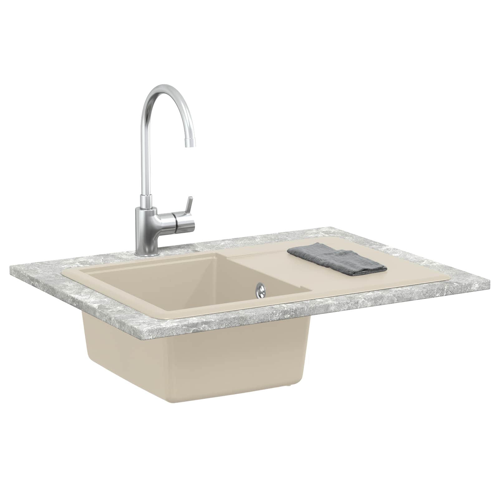 Allas Beige 670 X 460 Mm 80% Kvartsia Ja 20% Hartsia