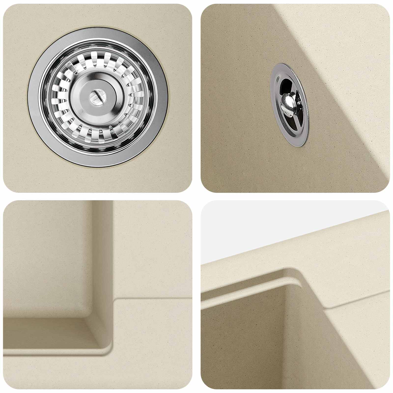 Allas Beige 560 X 460 Mm 80% Kvartsia Ja 20% Hartsia