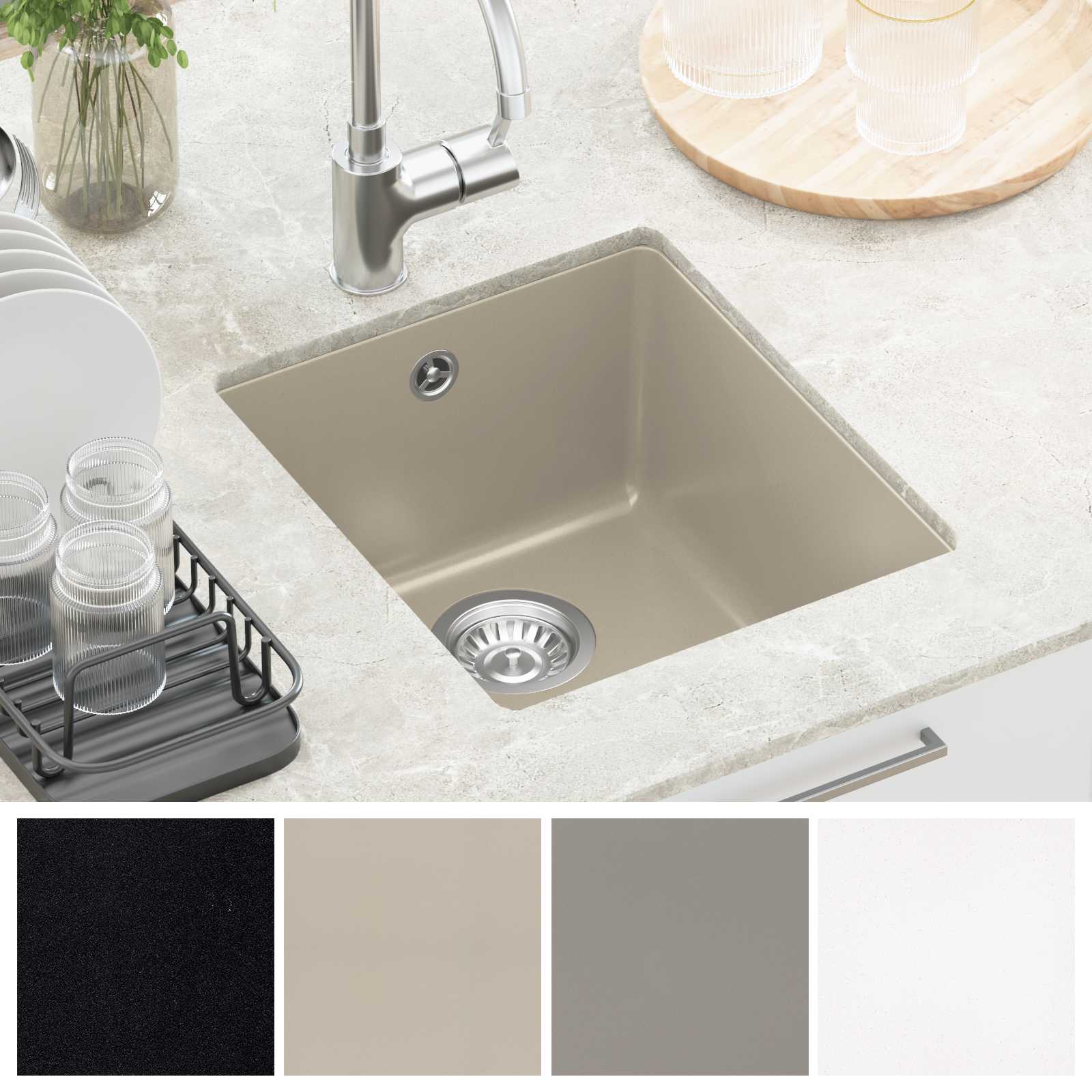 Allas Beige 370 X 460 Mm 80% Kvartsia Ja 20% Hartsia