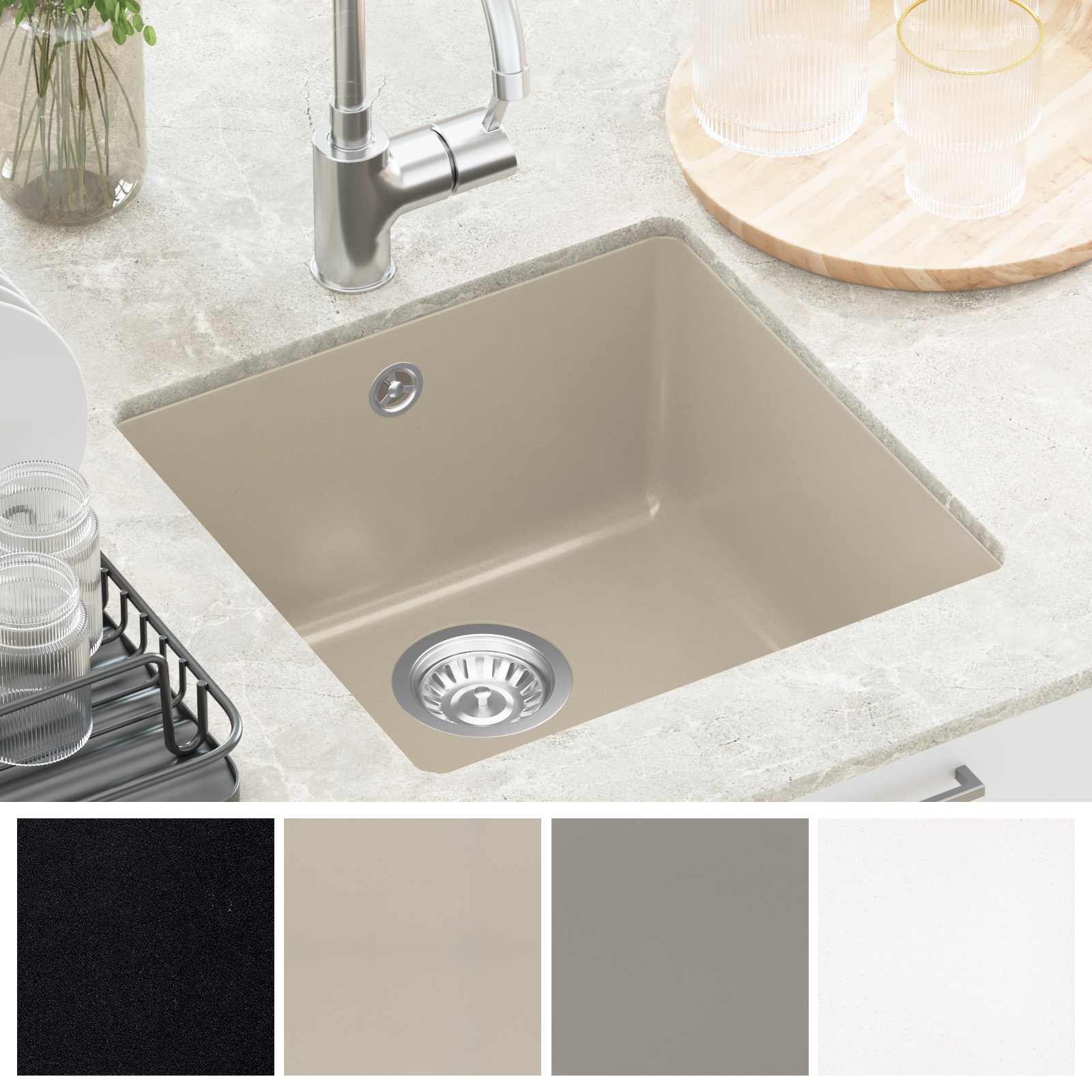 Allas Beige 430 X 460 Mm 80% Kvartsia Ja 20% Hartsia