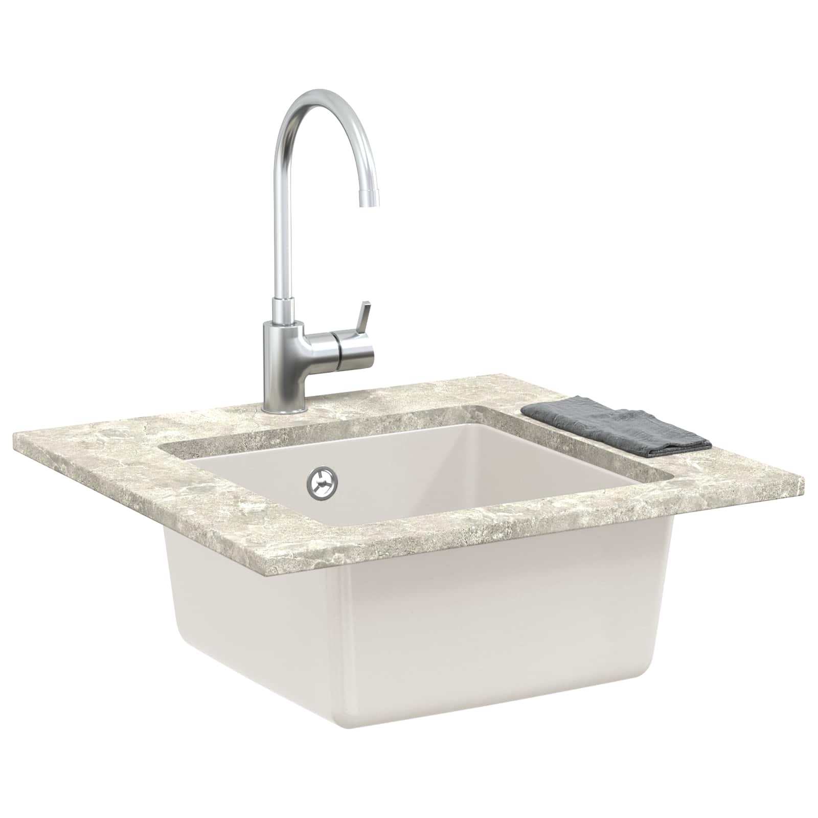 Allas Valkoinen 430 X 460 Mm 80% Kvartsia Ja 20% Hartsia