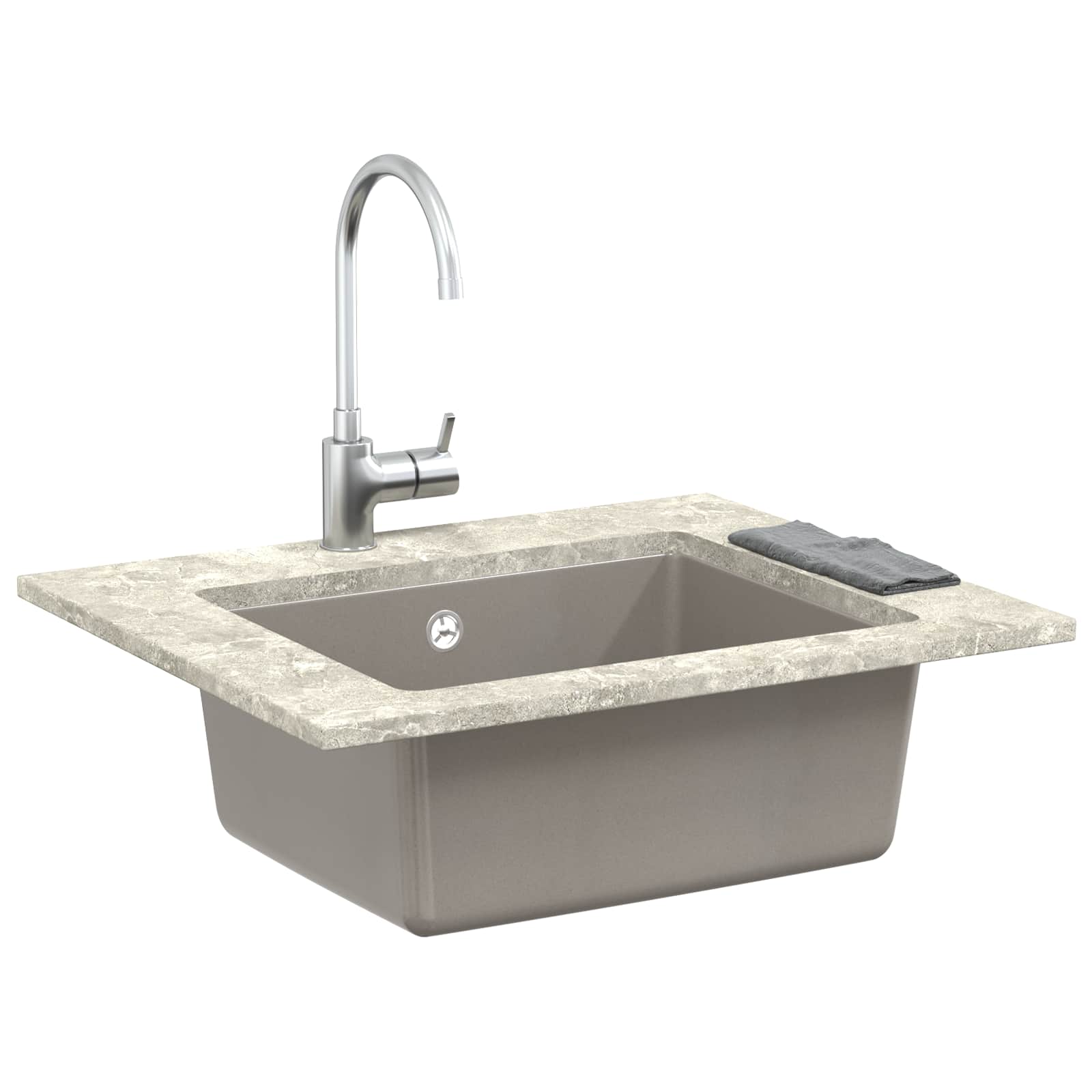 Allas Harmaa 530 X 460 Mm 80% Kvartsia Ja 20% Hartsia