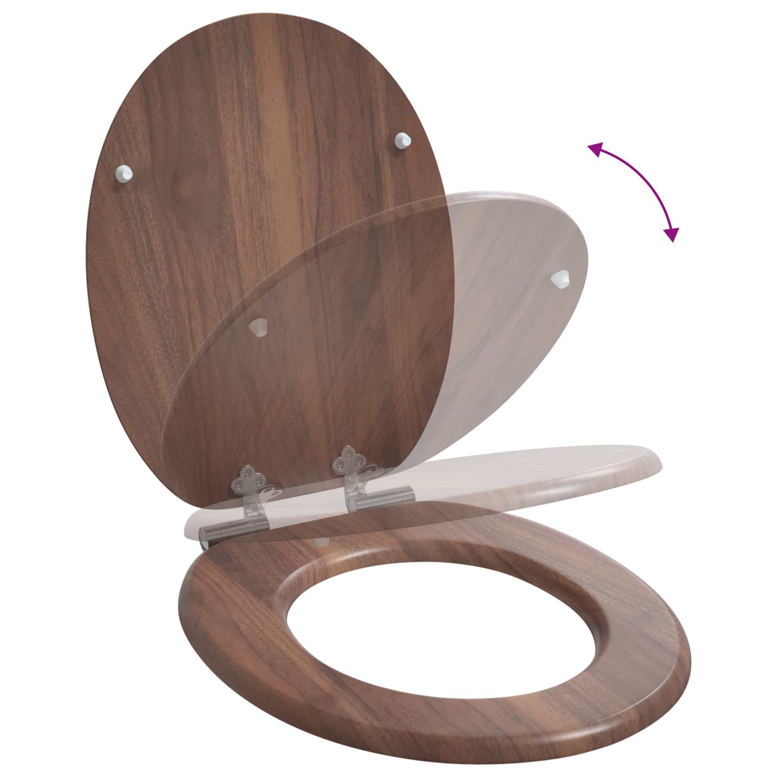 Pehmoviimeinen Wc-Istuin Ruskea 44 X 38 Cm Mdf-Levy