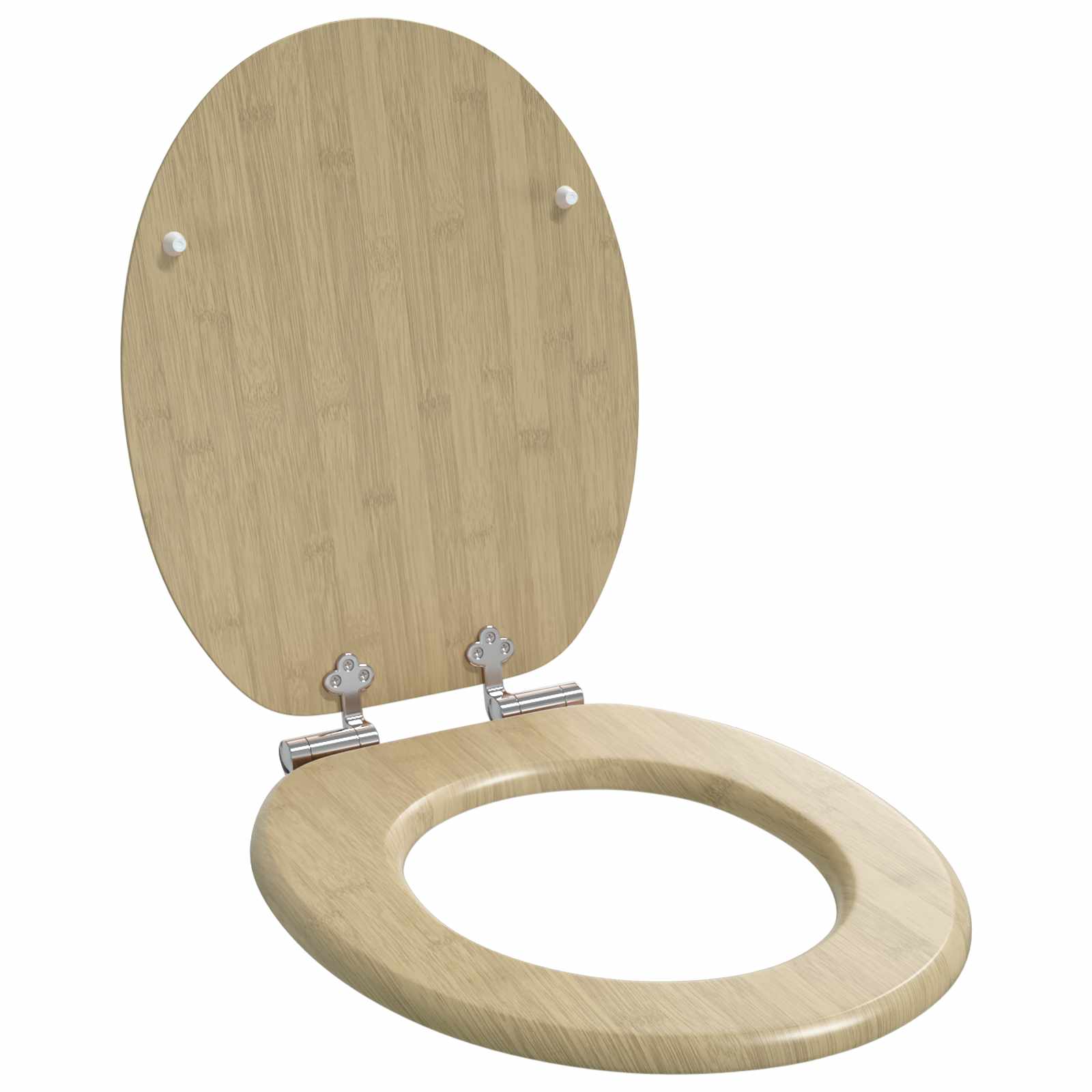 Pehmoviimeinen Wc-Istuin Vaalean Bambun Väri 44 X 38 Cm