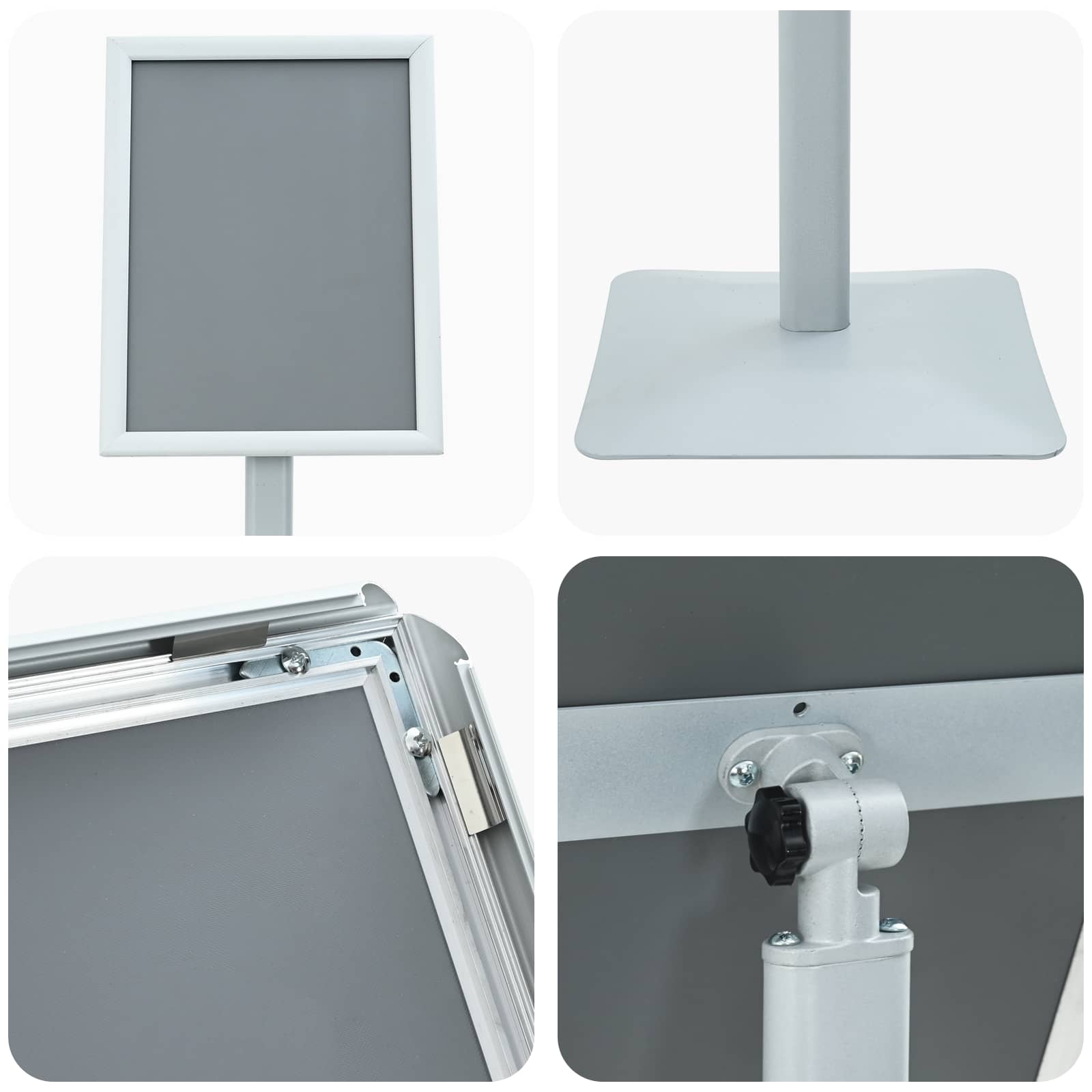 Pedestaali Juliste Teline Hopea 32,5 X 27 X 126 Cm Valurauta