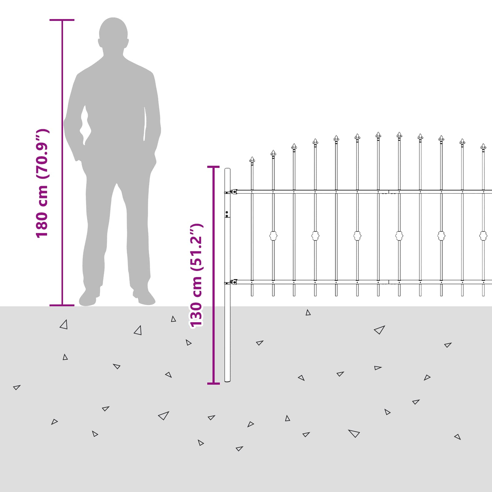 Piikkikaide Asten Musta 200 X 130 Cm Jauhemaalattu Teräs
