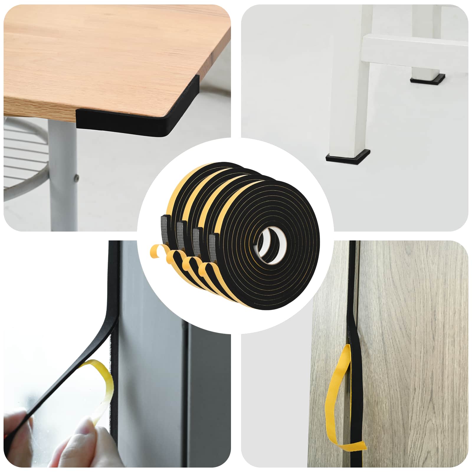 Itsekiinnittyvä Vaahtoteippi 4 Pcs Musta 15Mm X 5M Cr-Vahto