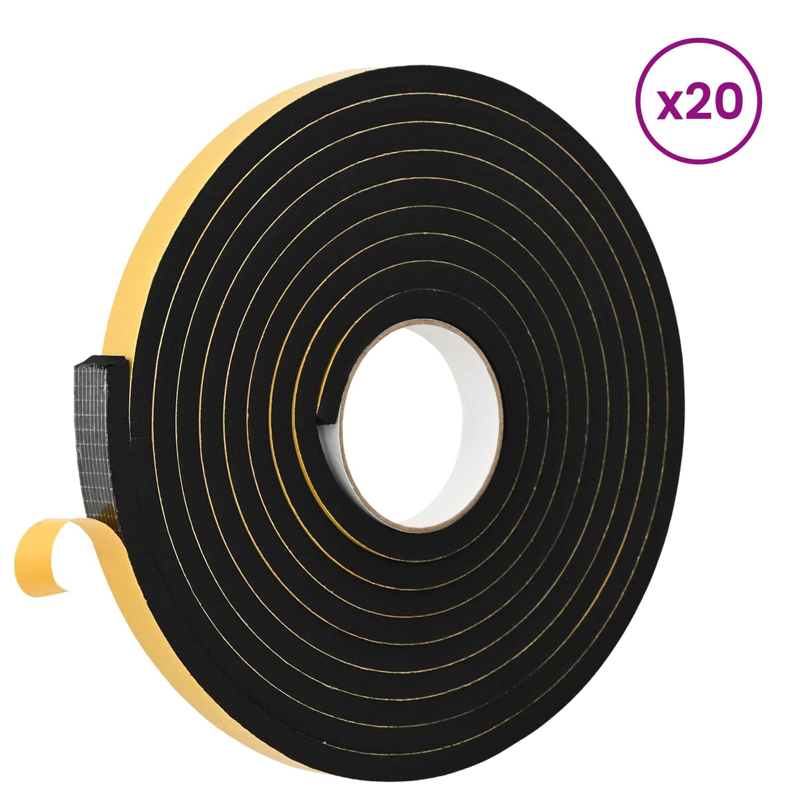 Itsekiinnittyvä Vaahtoteippi 20 Pcs Musta 15Mm X 5M Cr-Vahto