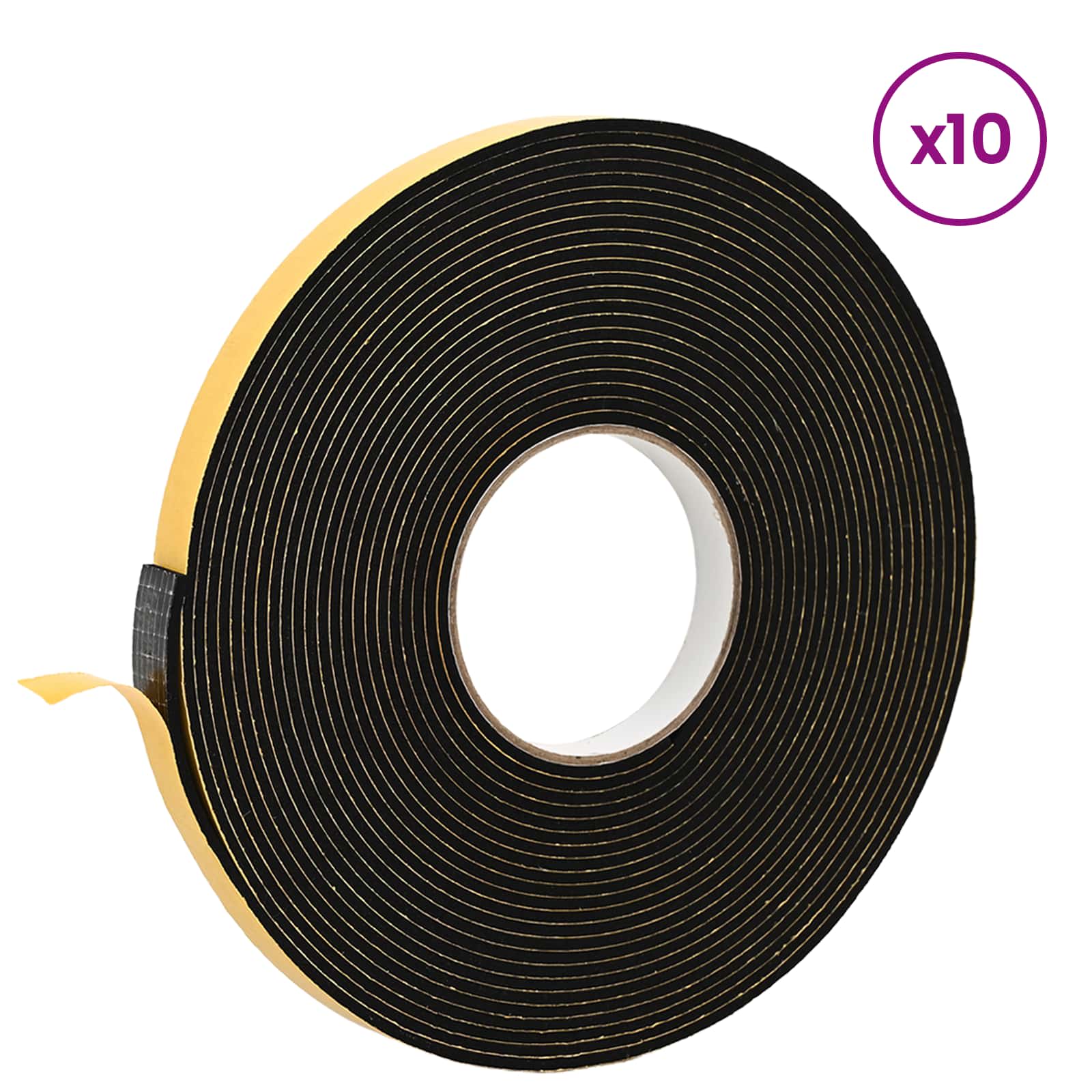 Itsekiinnittyvä Vaahtoteippi 10 Pcs Musta 20Mm X 10M Cr-Vahto