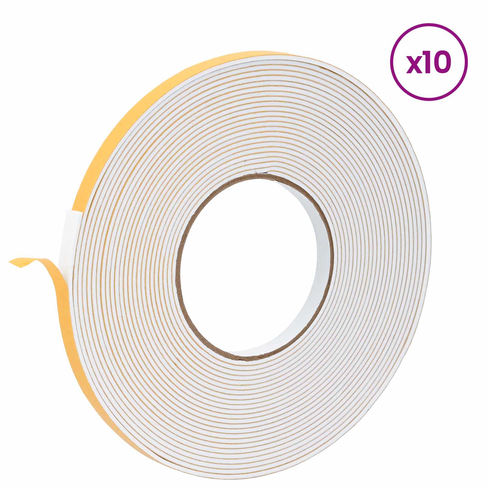 Itsekiinnittyvä Vaahtoteippi 10 Pcs Valkoinen 10Mm X 10M