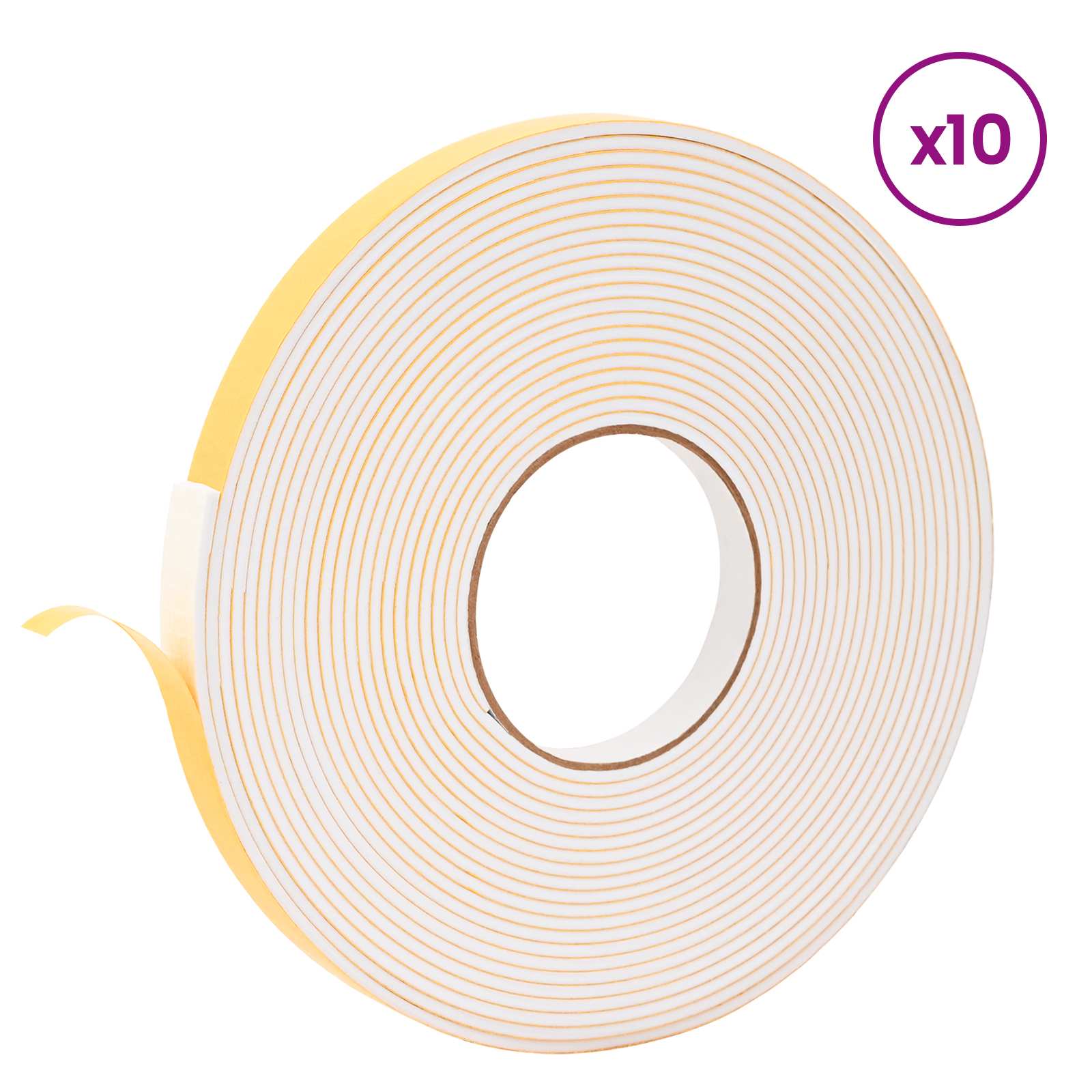Itsekiinnittyvä Vaahtoteippi 10 Pcs Valkoinen 15Mm X 10M