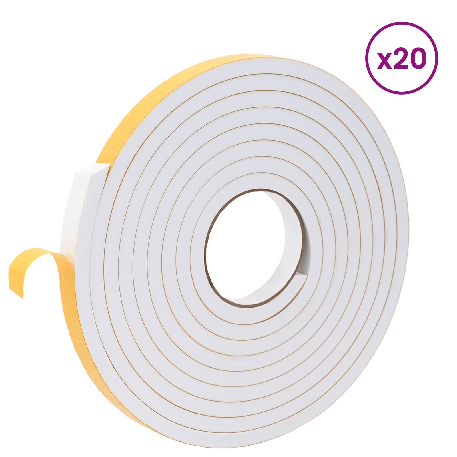 Itsekiinnittyvä Vaahtoteippi 20 Pcs Valkoinen 20Mm X 5M