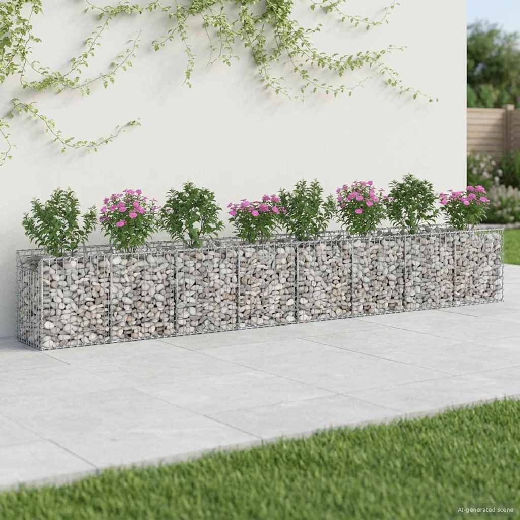 Gabion Kohotettu Peti 2 Pcs Hopea