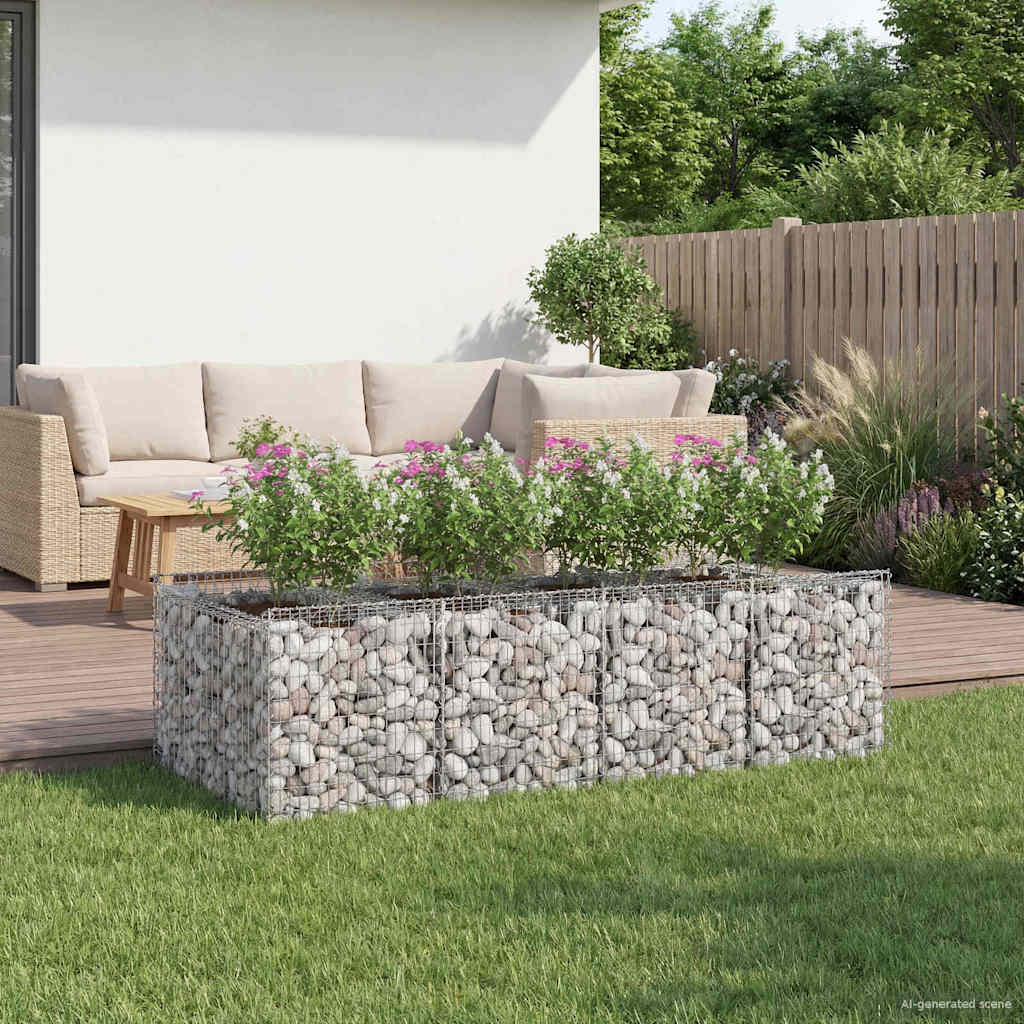 Gabion Kohotettu Peti 2 Pcs Hopea