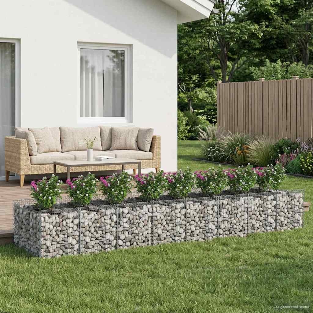Gabion Kohotettu Peti 2 Pcs Hopea