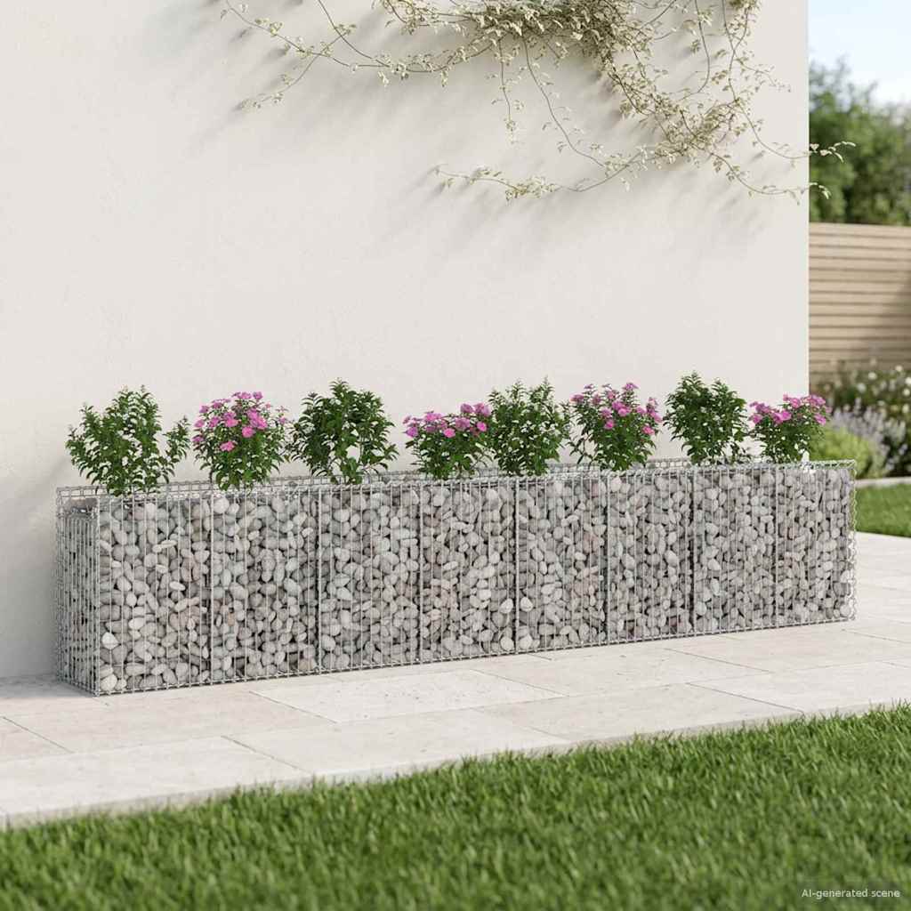 Gabion Kohotettu Peti 2 Pcs Hopea
