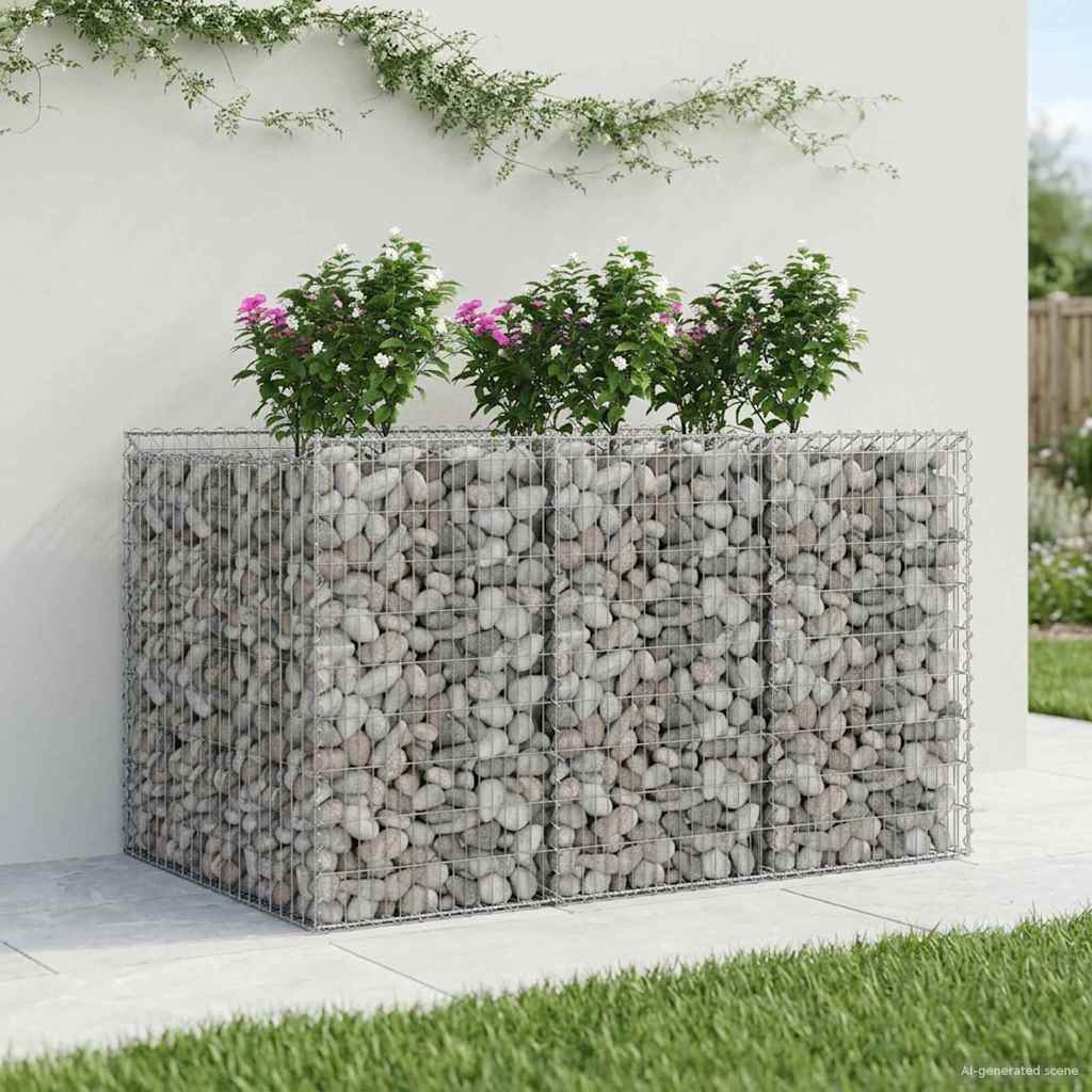 Gabion Kohotettu Peti 2 Pcs Hopea