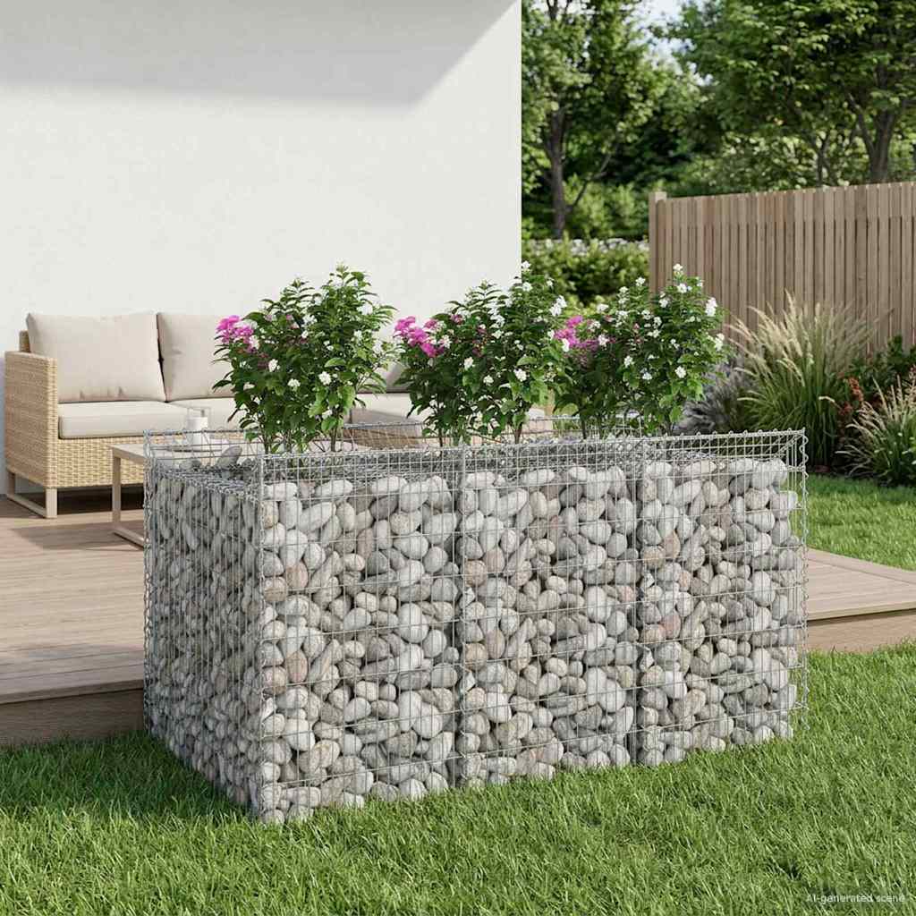 Gabion Kohotettu Peti 2 Pcs Hopea