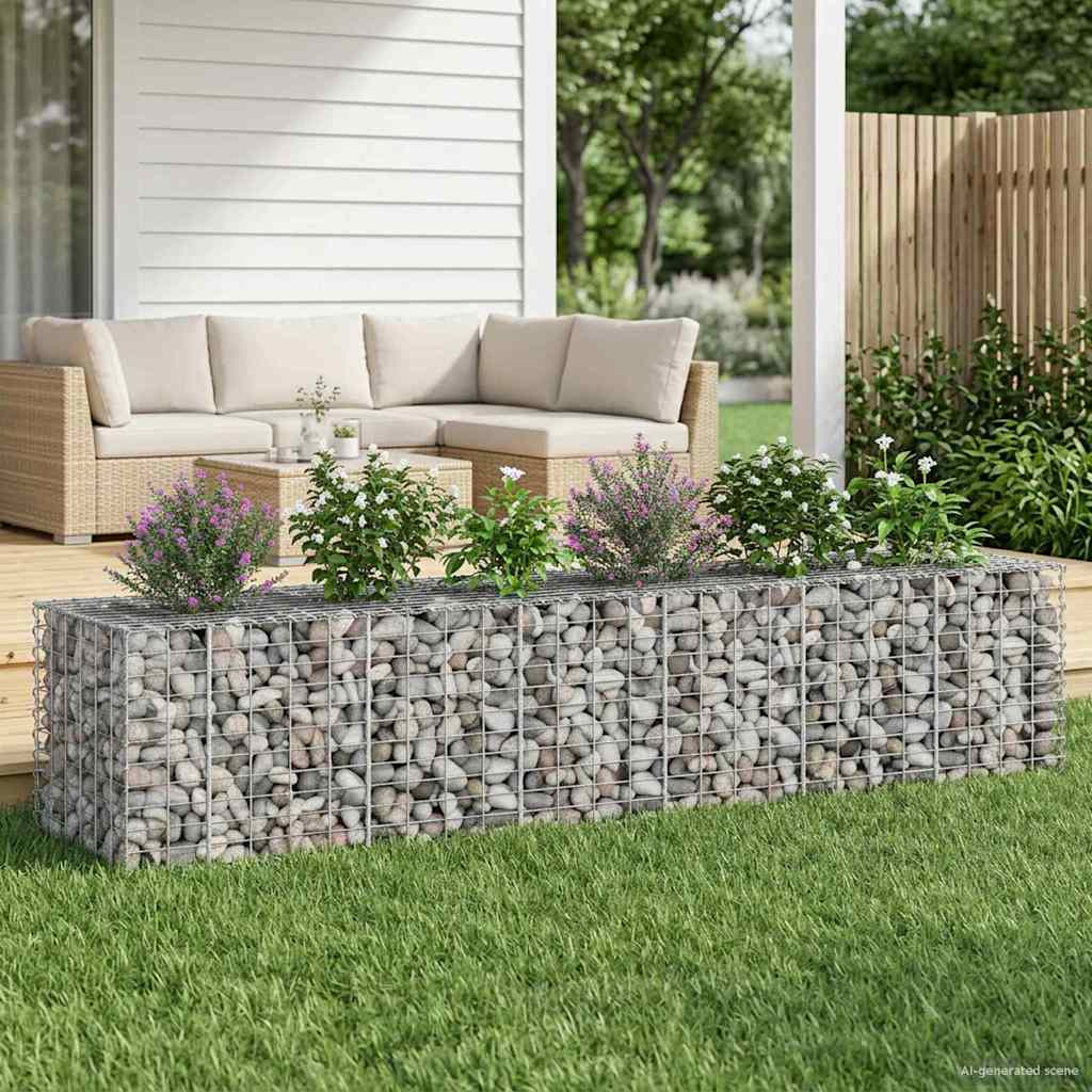 Gabion Kohotettu Peti 2 Pcs Hopea
