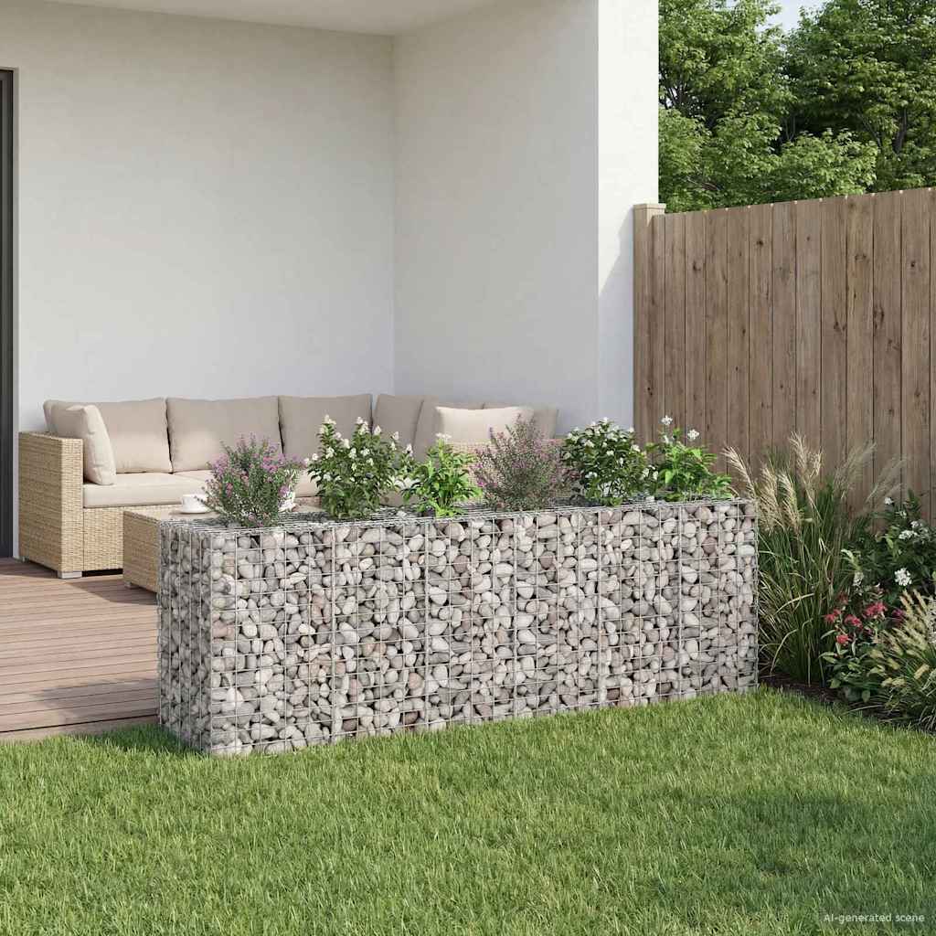 Gabion Kohotettu Peti 2 Pcs Hopea