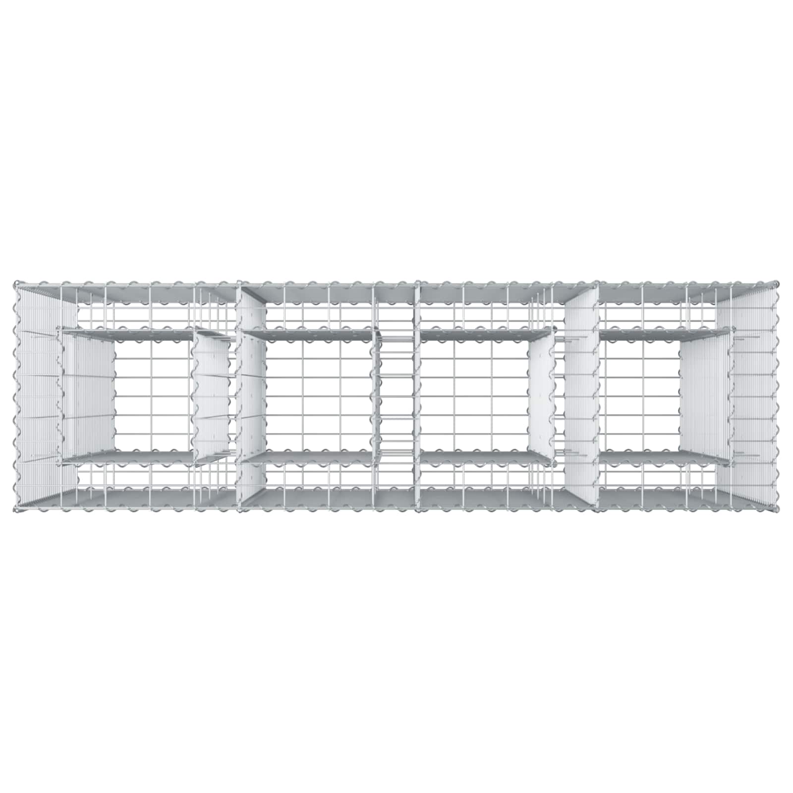Gabion Kohotettu Peti 2 Pcs Hopea