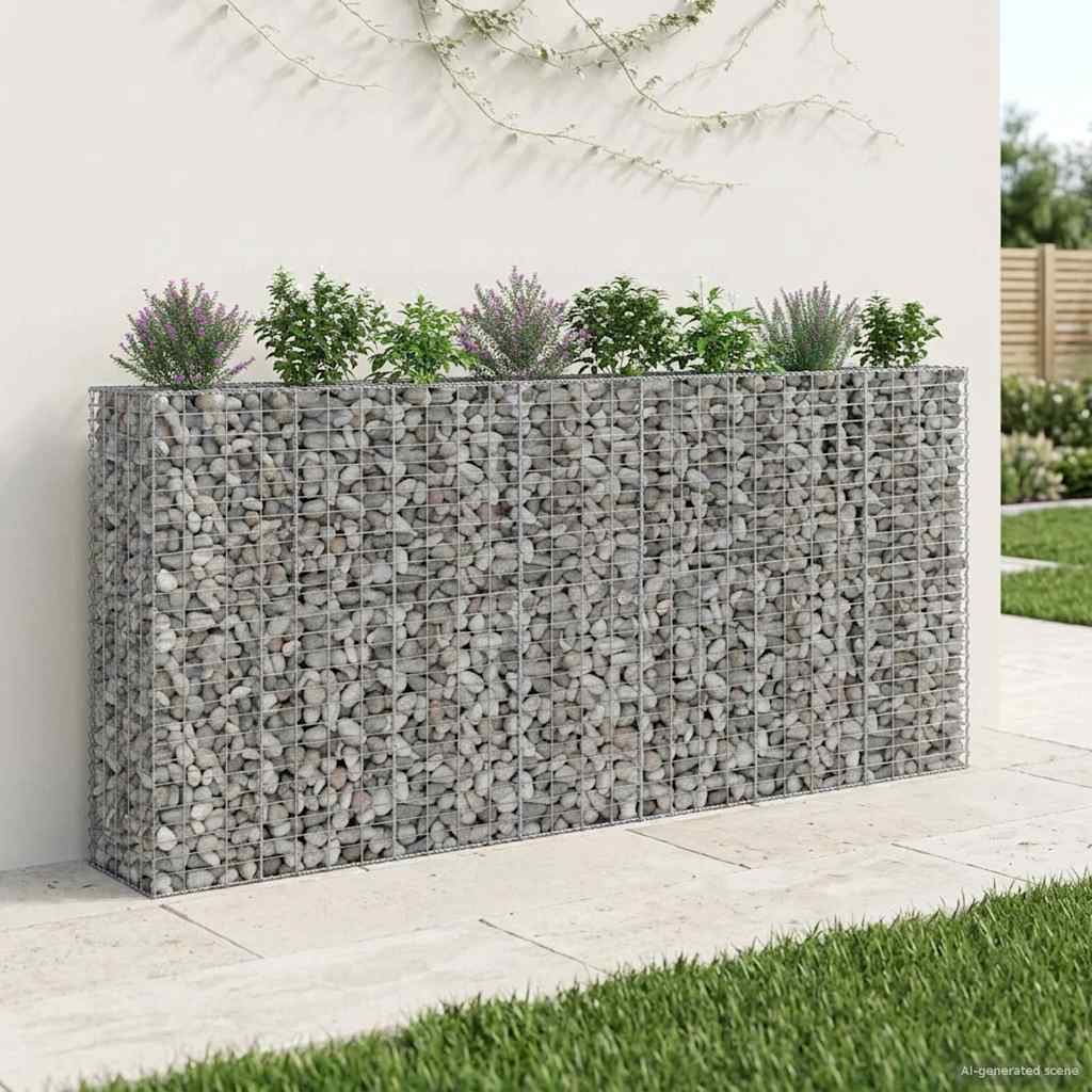 Gabion Kohotettu Peti 2 Pcs Hopea