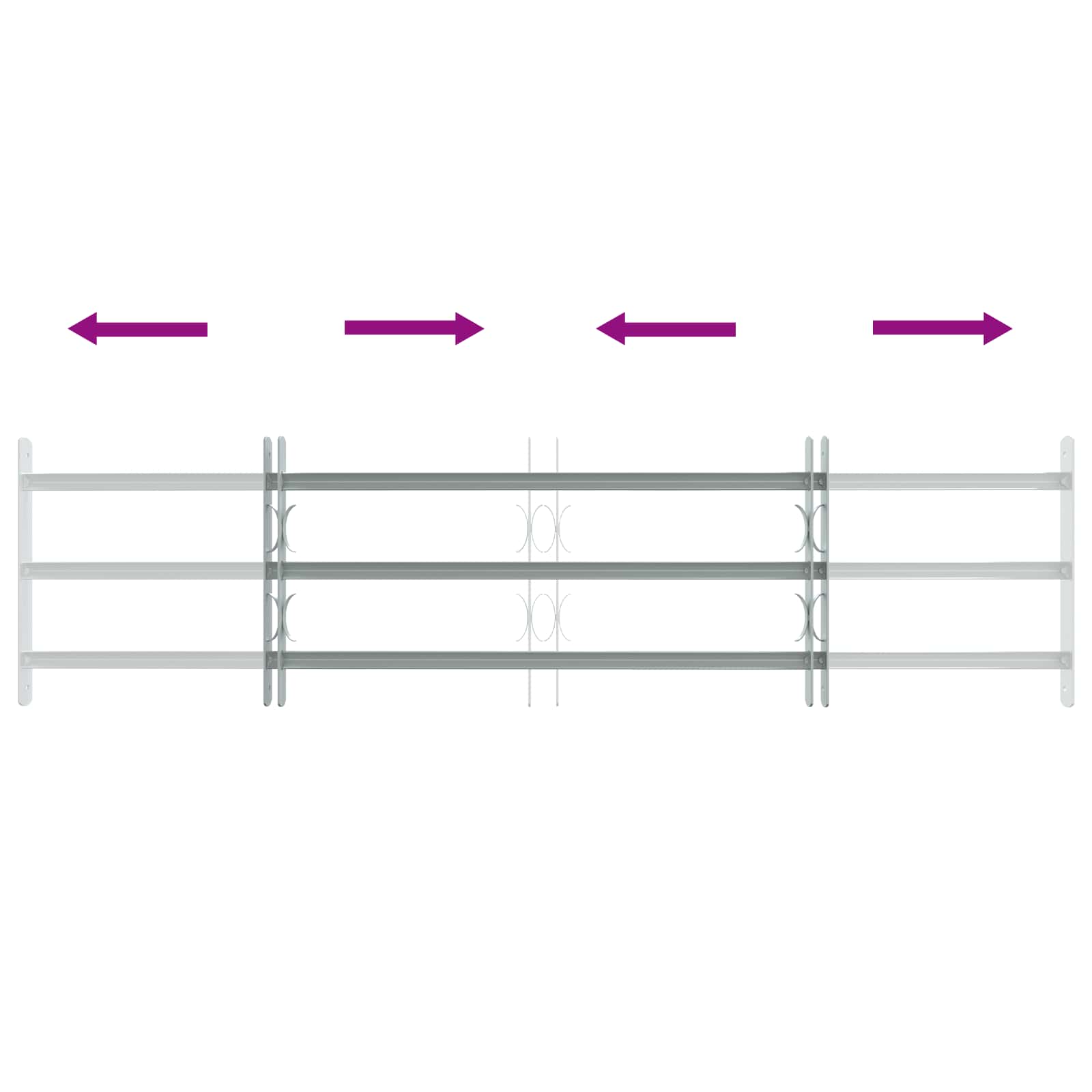 Ikkunoiden Turvaverkko 3 Ristikkopalkilla 3 Pcs 930-1740 Mm