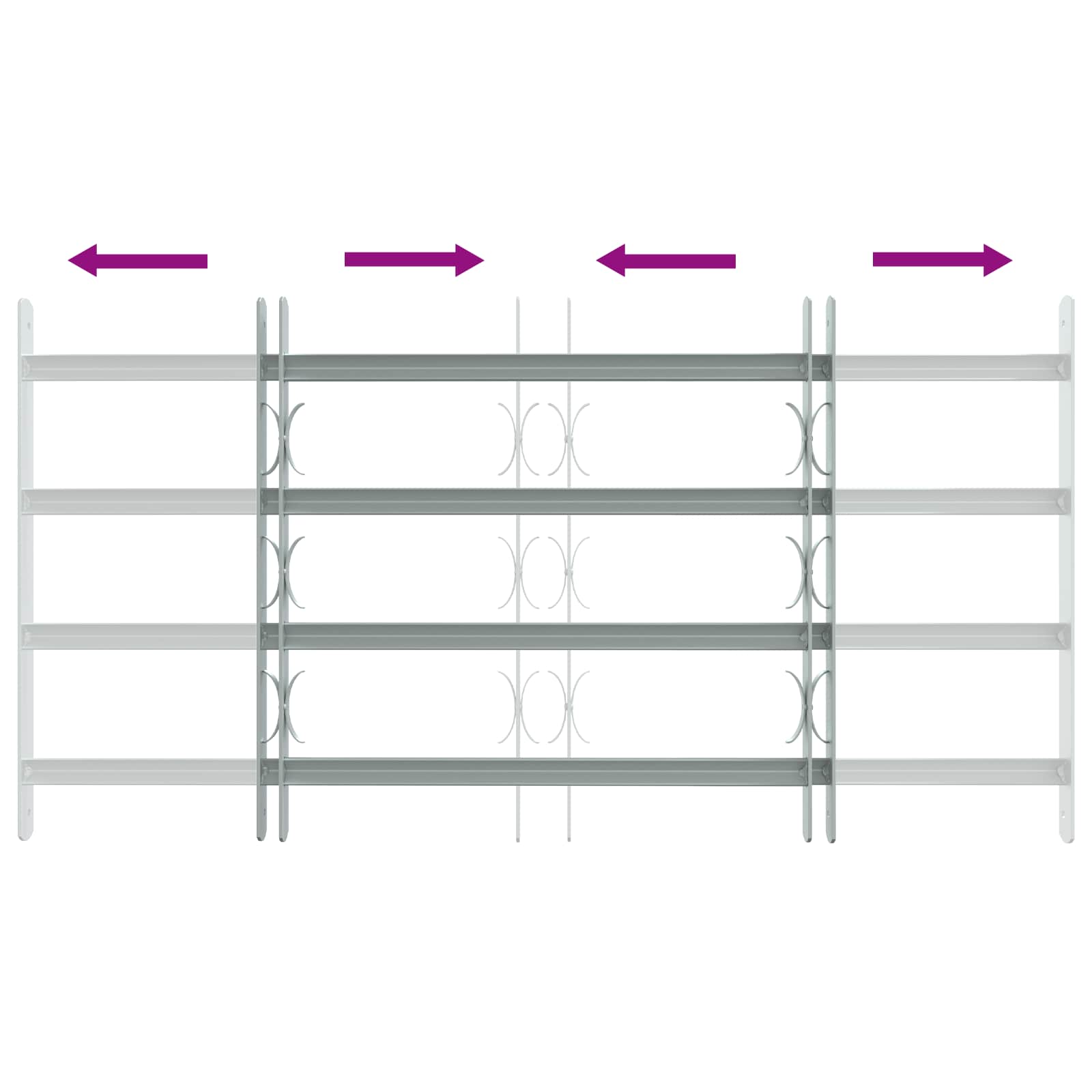 Turvaverkko Ikkunoille, Jossa On 4 Poikkipalkkia 3 Pcs