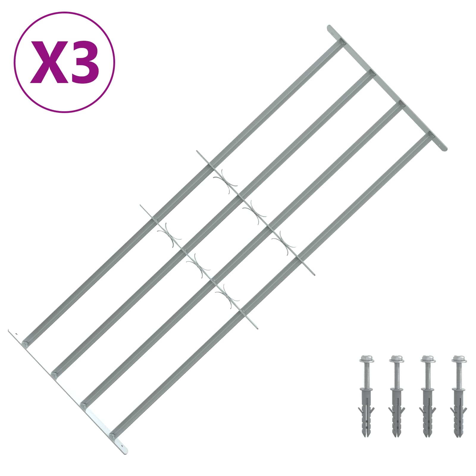 Turvaverkko Ikkunoille, Jossa On 4 Poikkipalkkia 3 Pcs