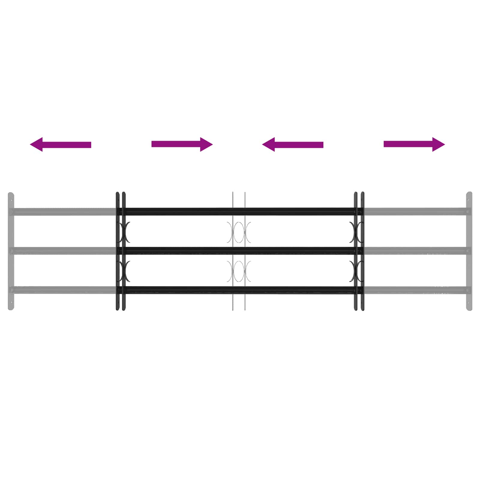 Ikkunoiden Turvaverkko 3 Ristikkopalkilla 3 Pcs 93-174 Cm