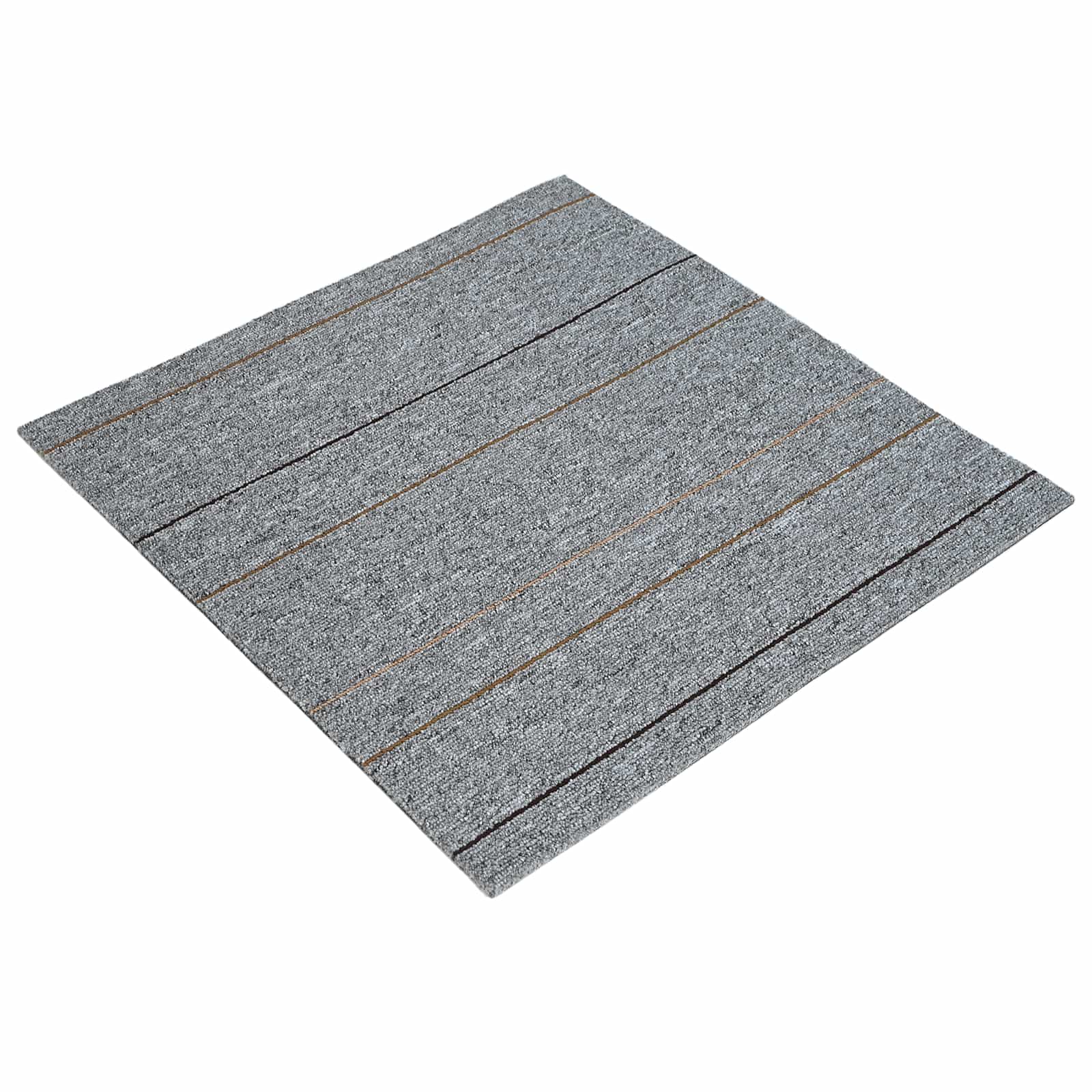 Matto Laatta Vaaleanharmaa Raidalla 50 X 50 Cm 4 Pcs
