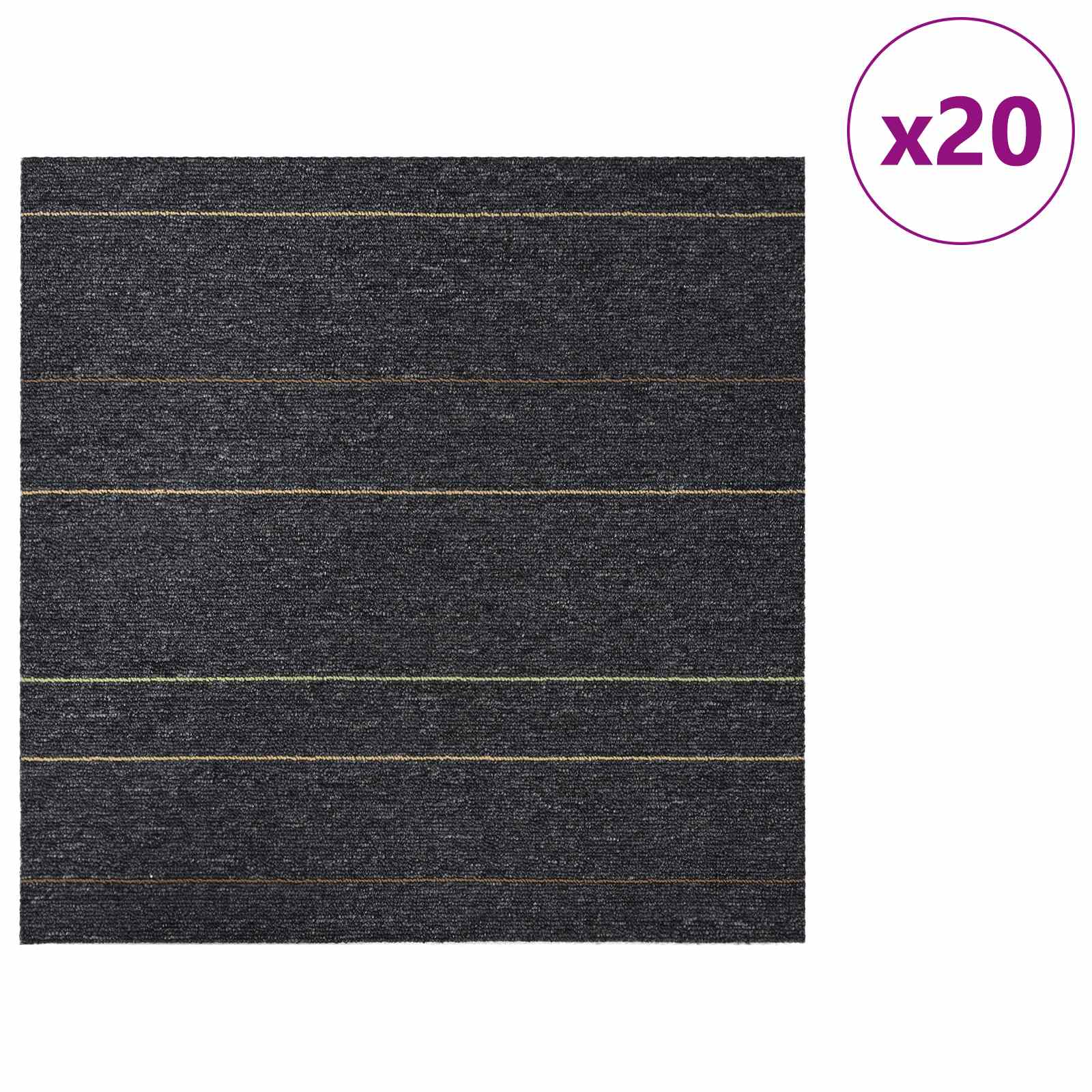 Matto Laatta Tummanharmaa Raidoilla 50 X 50 Cm 20 Pcs