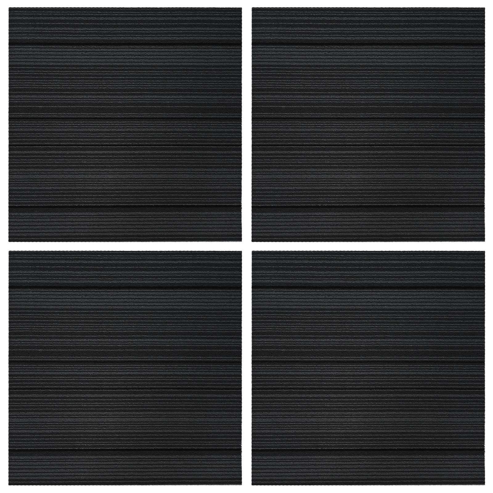 Matto Laatta Raidallinen Vaaleanharmaa 50 X 50 Cm 4 Pcs