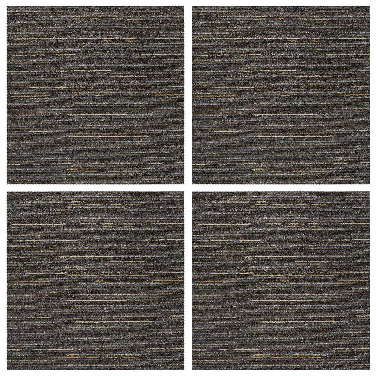 Matto Laatta Raitaraitainen Vaalea Ruskea 50 X 50 Cm 4 Pcs