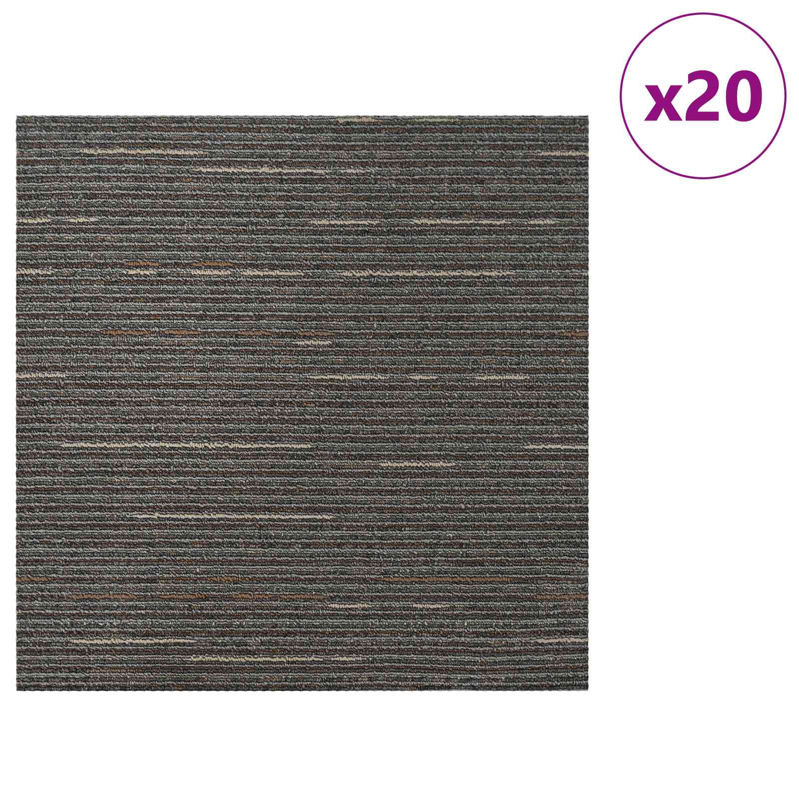 Matto Laatta Raidallinen Tumma Ruskea 50 X 50 Cm 20 Pcs