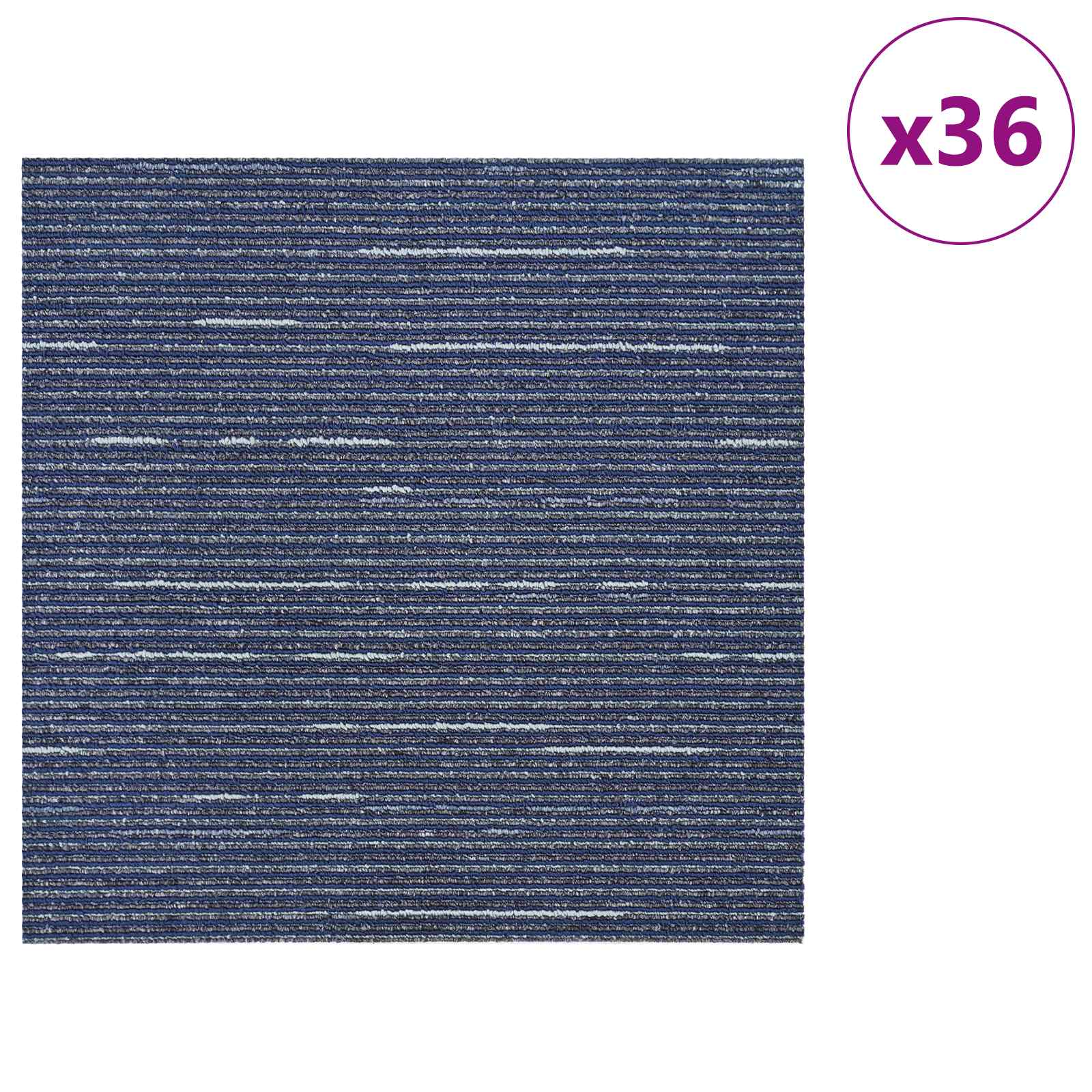Matto Laatta Raidallinen Sininen 50 X 50 Cm 36 Pcs Pp Ja Bitumi