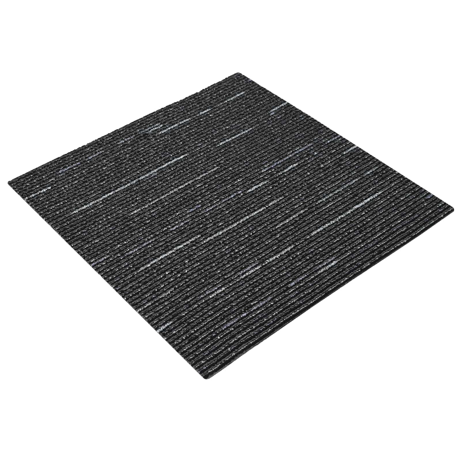 Matto Laatta Raidallinen Musta 50 X 50 Cm 20 Pcs Pp Ja Bitumi