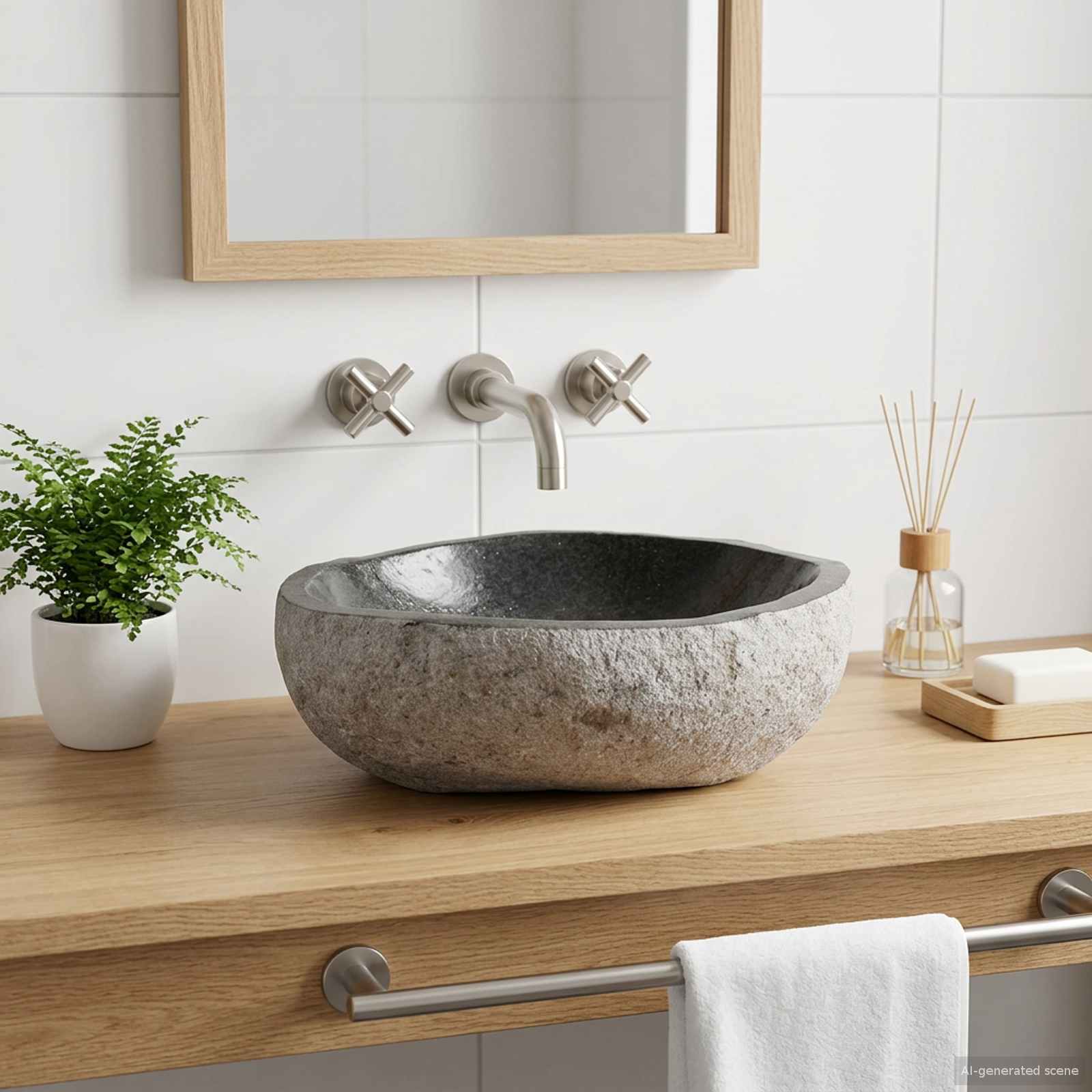 Pesuallas Ovaali Harmaa (32-37) X (27-30) X 12 Cm Joenkivestä