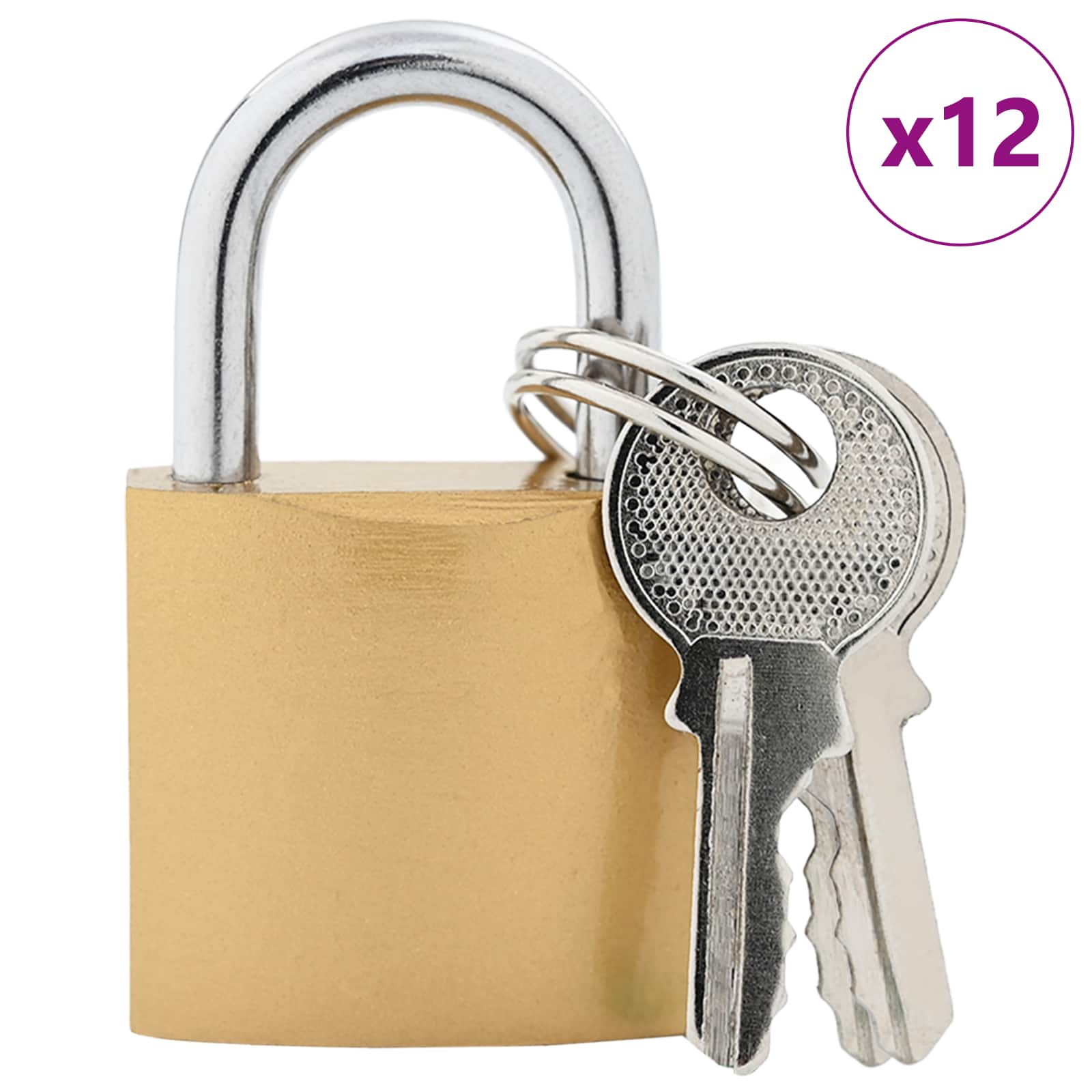 U-Lukko Avaimilla 12 Pcs Messinki Rauta