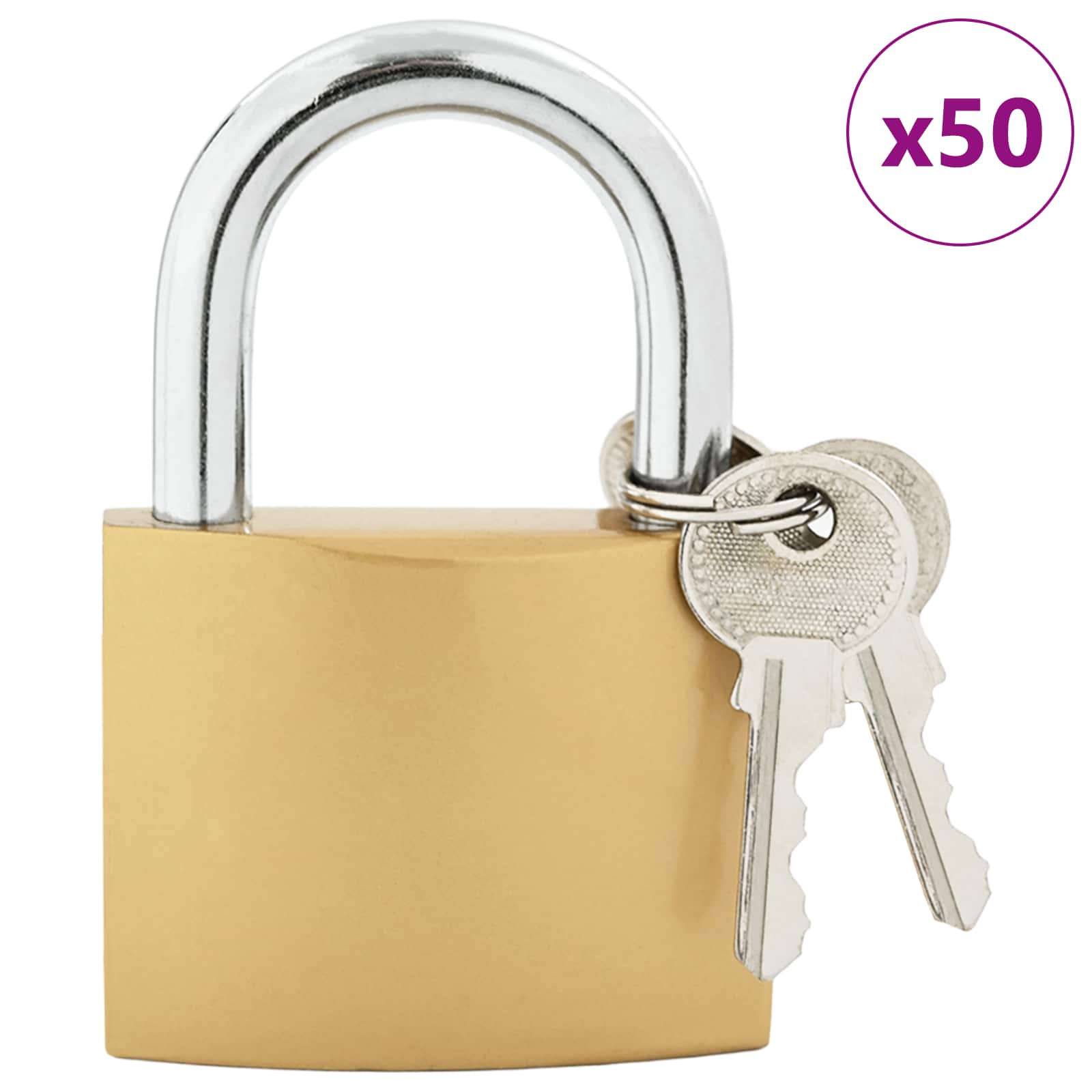 U-Lukko Avaimilla 50 Pcs Messinki Rauta